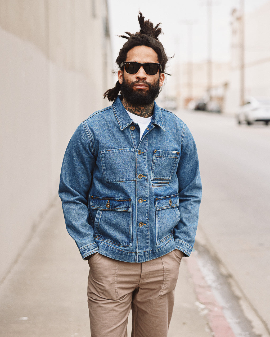 Mens denim chore jacket clearance