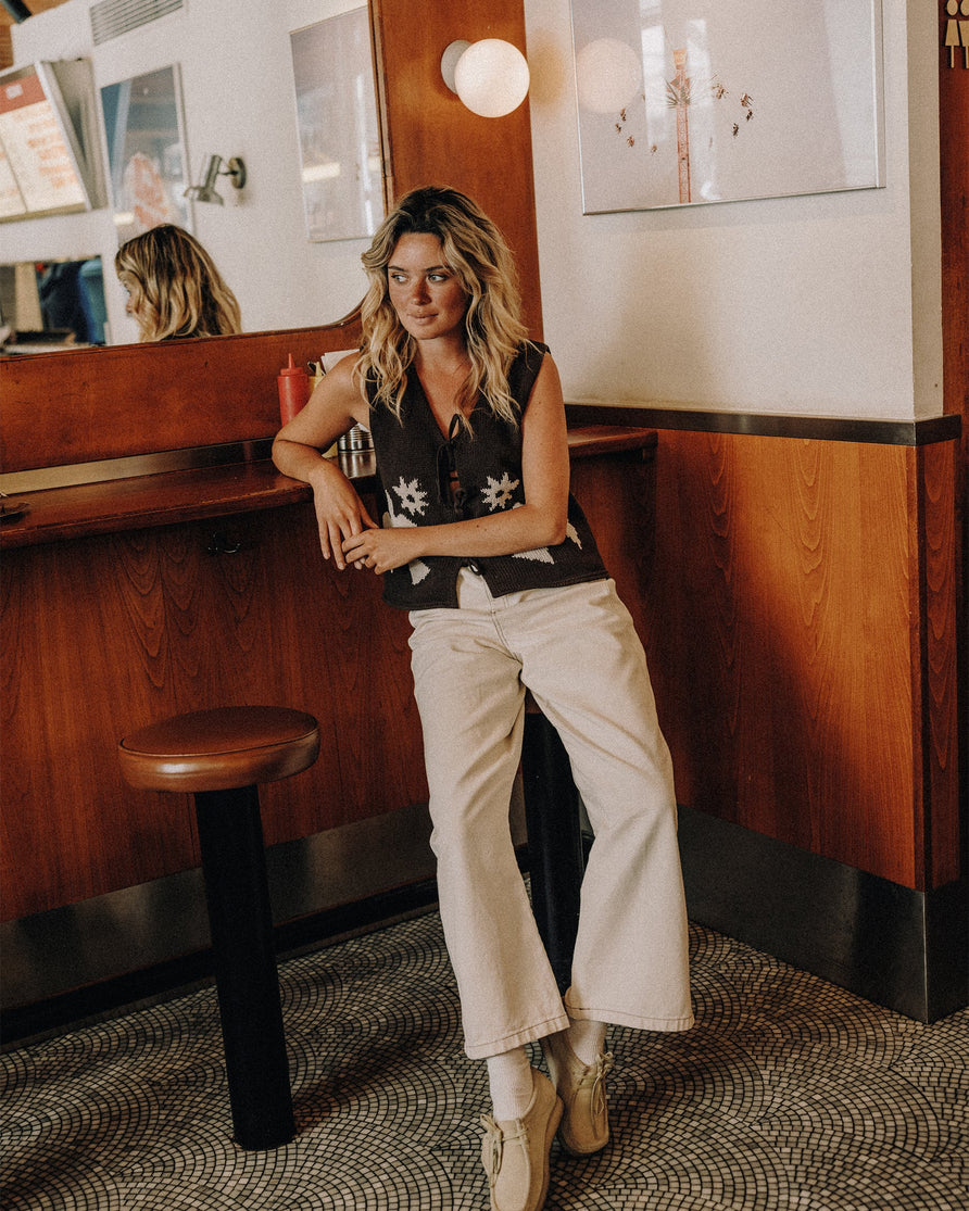 Joni Bow-Tie Knitted Vest - Brown