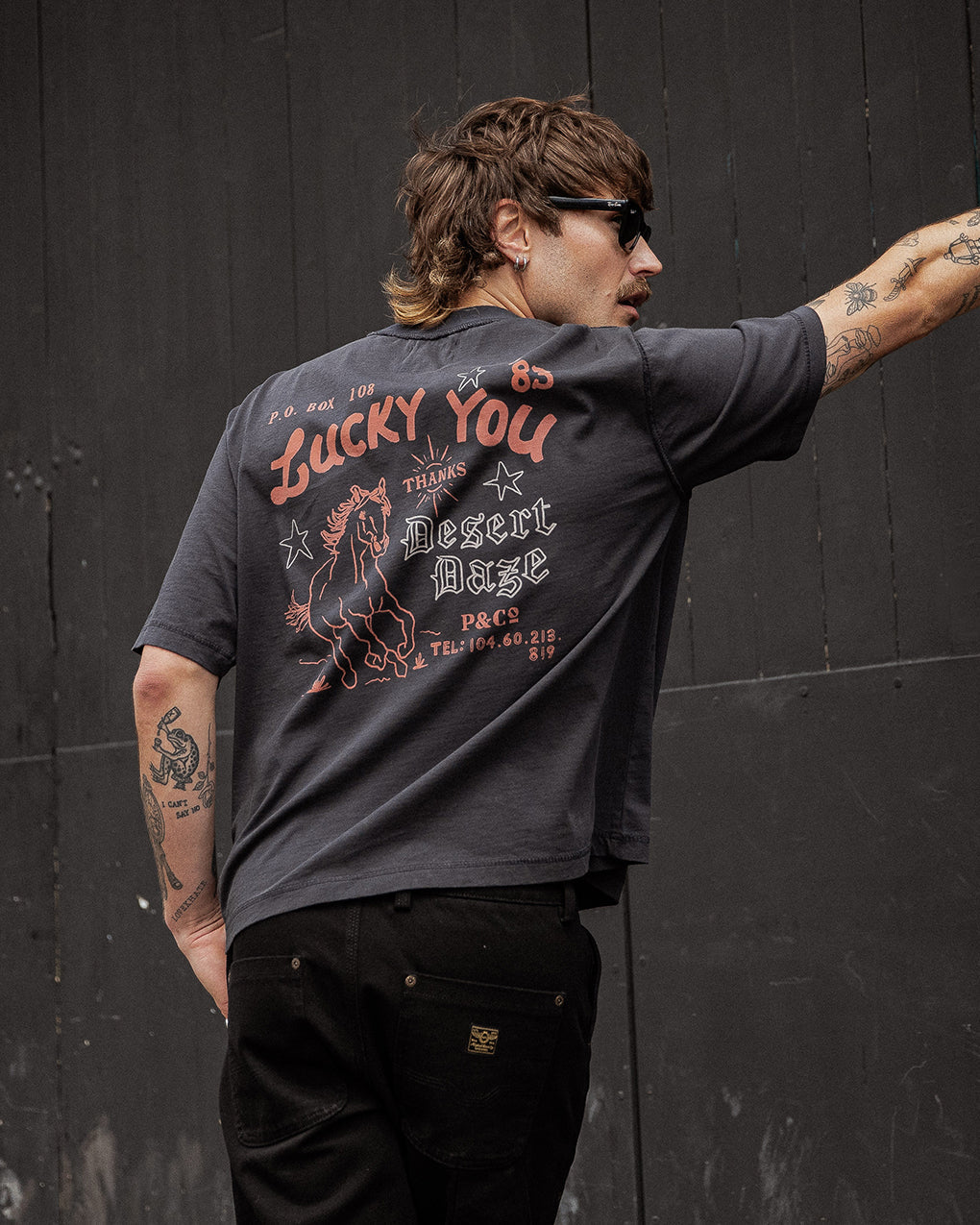 Desert Daze Boxy T-Shirt - Heavy Washed Black