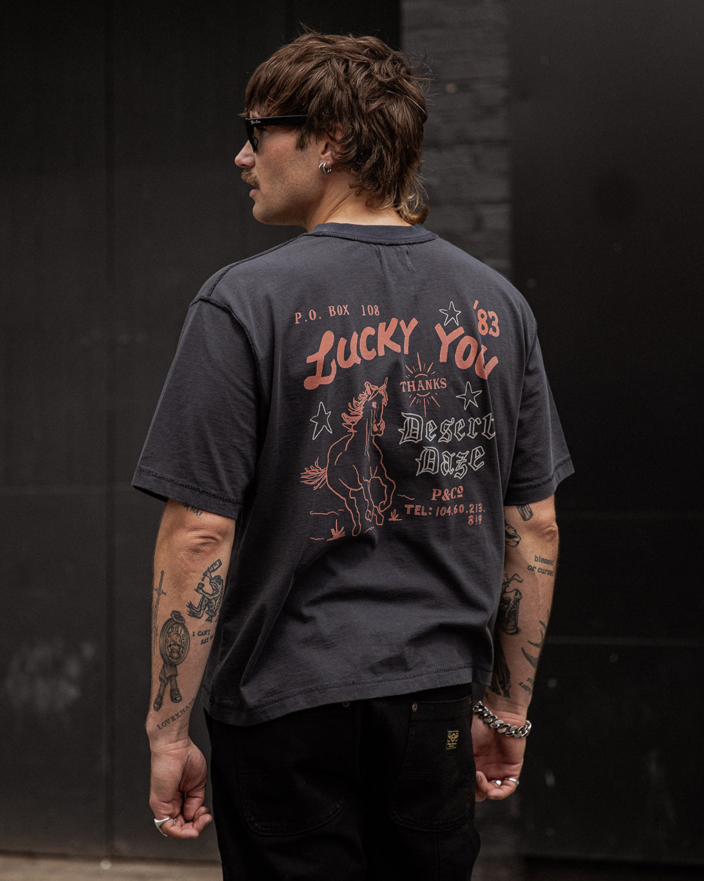 Desert Daze Boxy T-Shirt - Heavy Washed Black