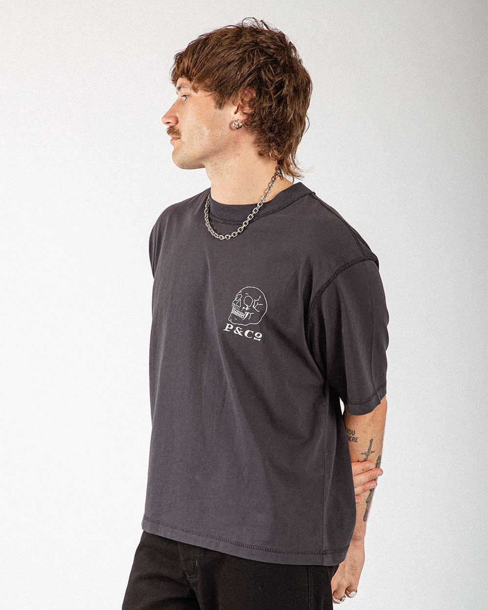 Lonely Town Boxy T-Shirt - Heavy Washed Black
