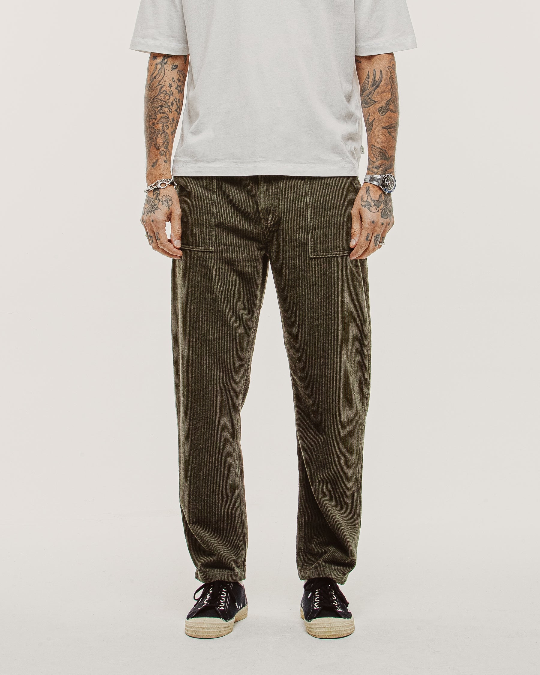 Slate Grey Cord Service Fatigue Pants | Men's Trousers & Jeans