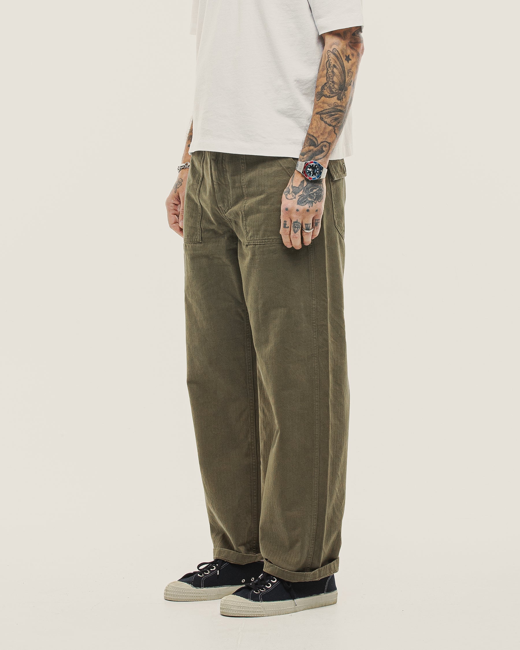 The Service Fatigue Olive Pants | Men's Trousers & Jeans ‐ P&Co