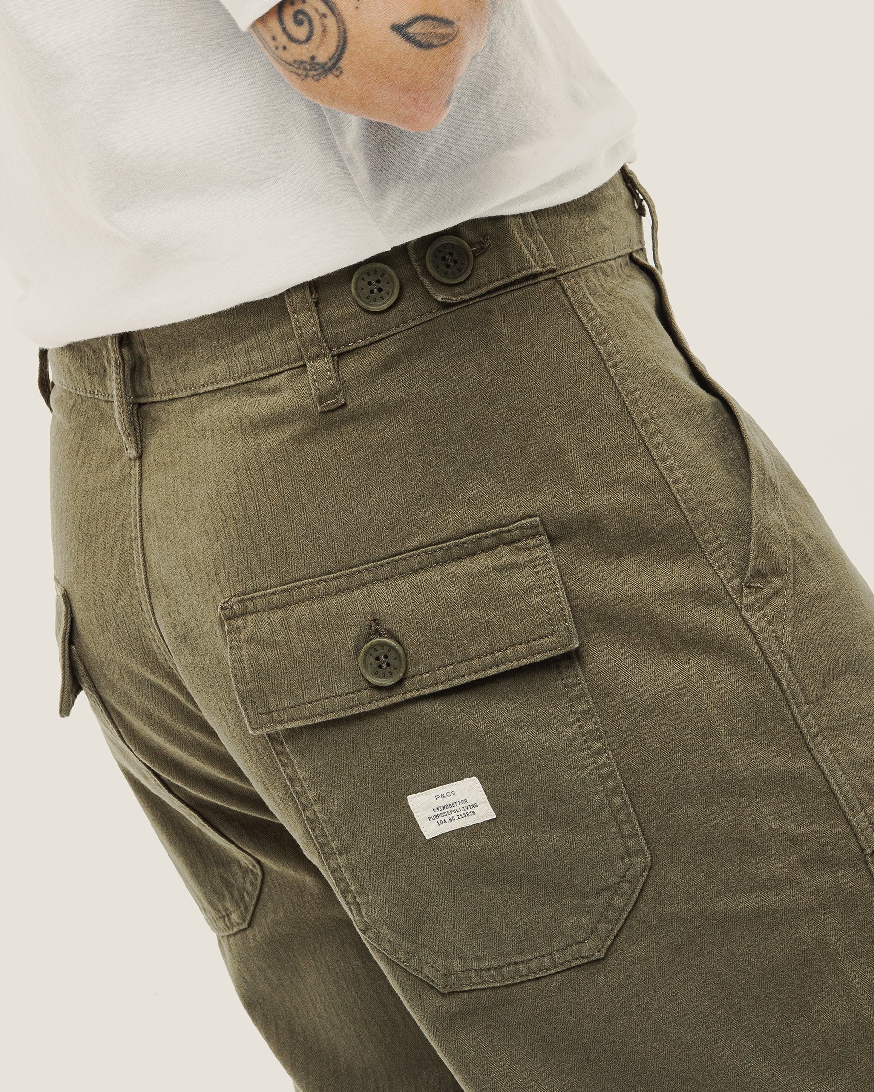 The Service Fatigue Olive Pants | Men's Trousers & Jeans ‐ P&Co