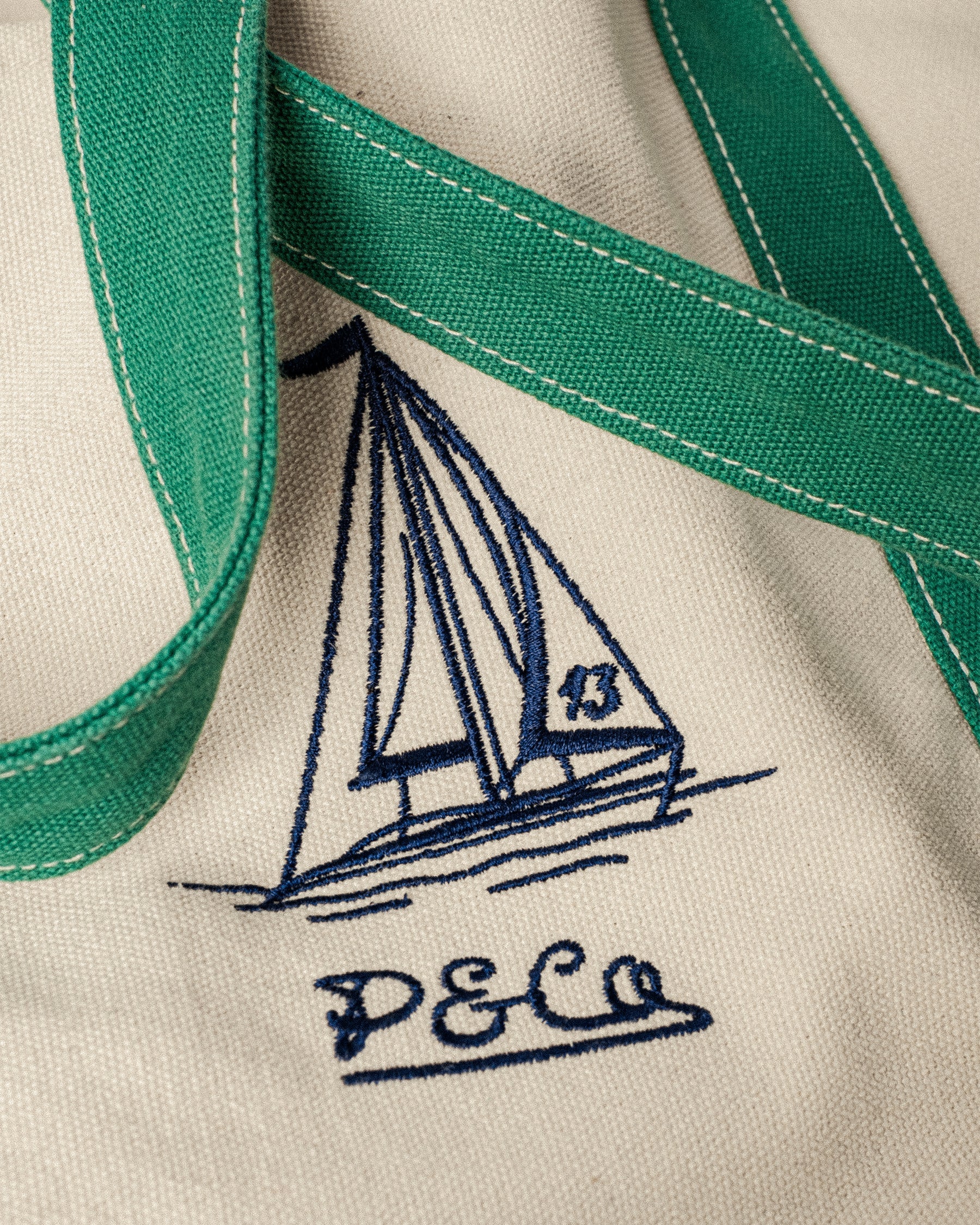Harbour Sail Tote Bag - Ecru & Green
