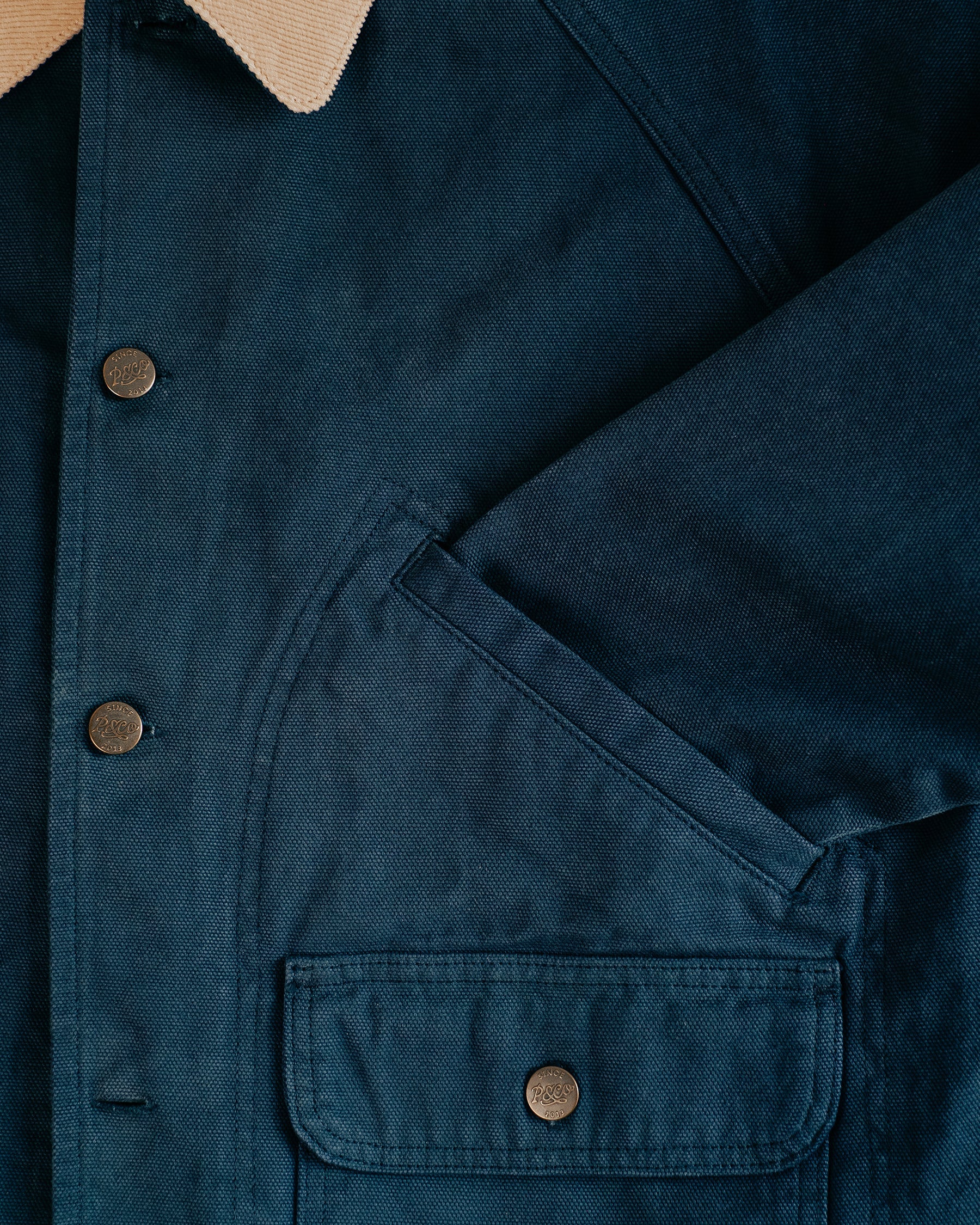 Marine Quarter Canvas Jacket - Navy