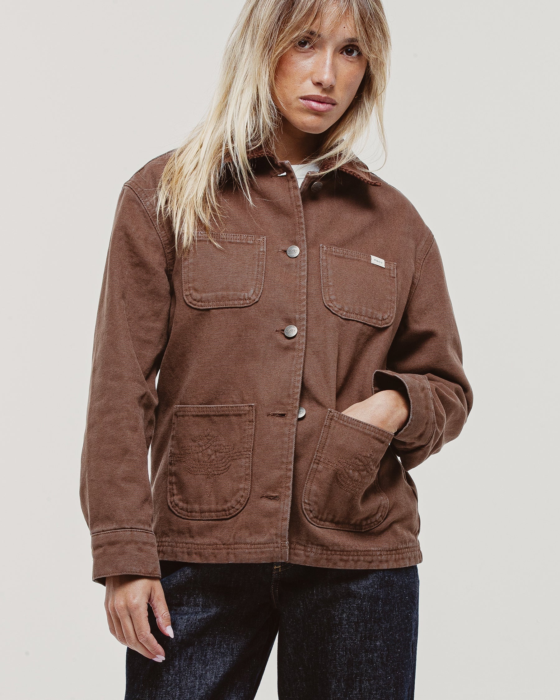 Amélie Canvas Barn Jacket - Washed Brown