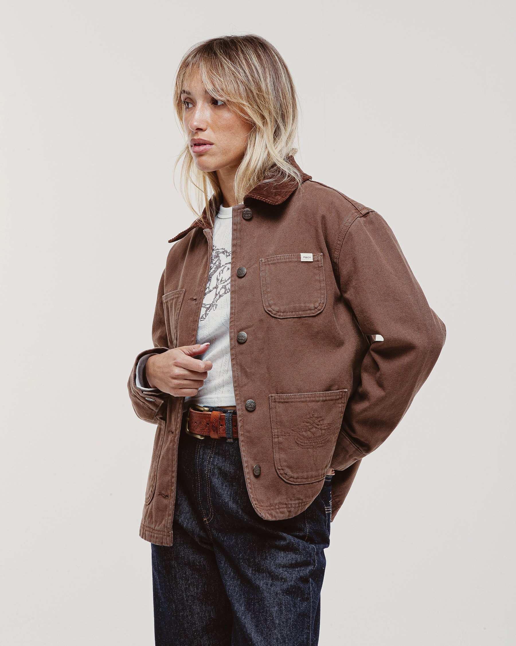 Amélie Canvas Barn Jacket - Washed Brown