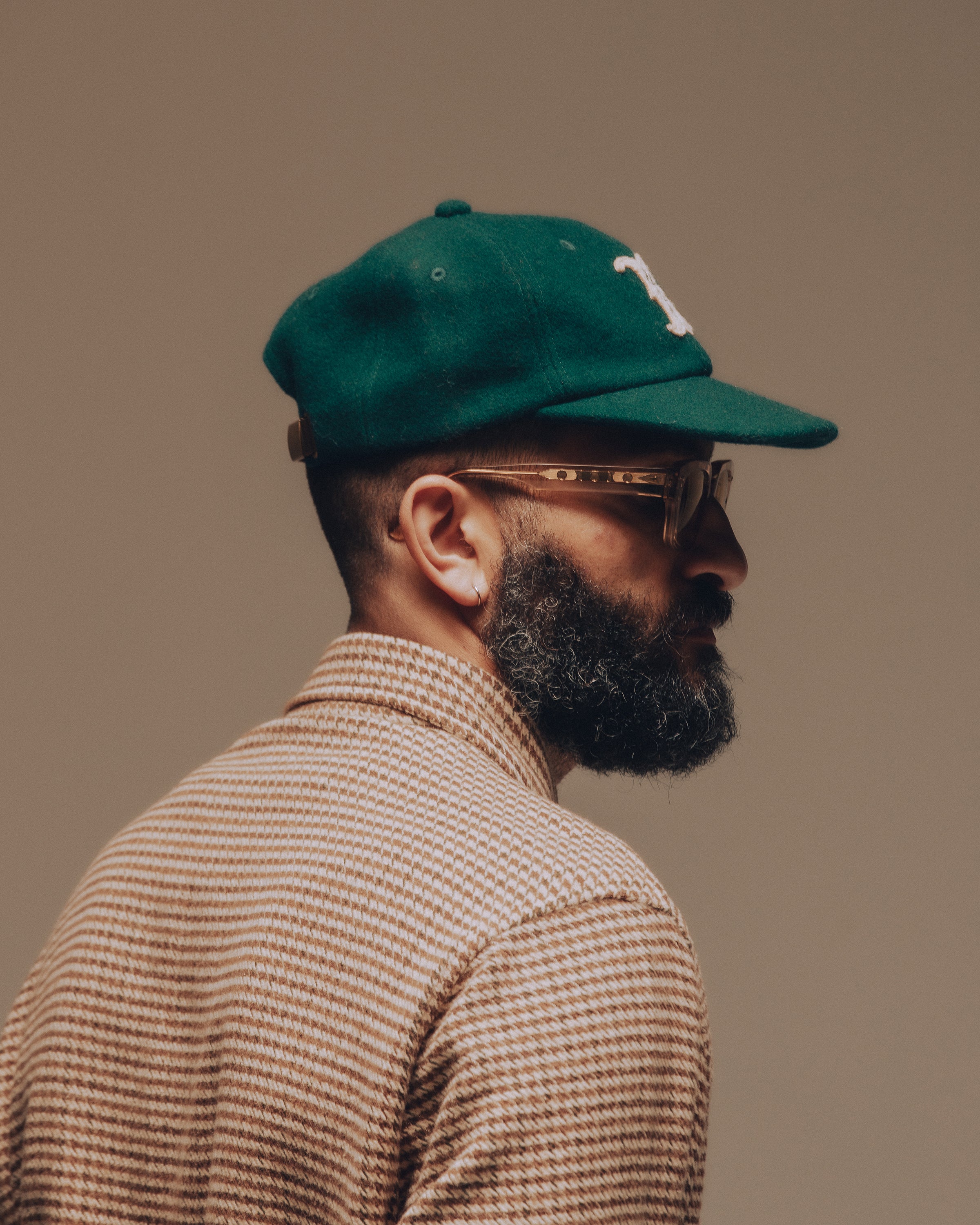Varsity Wool 6 Panel Cap - Woodland Green