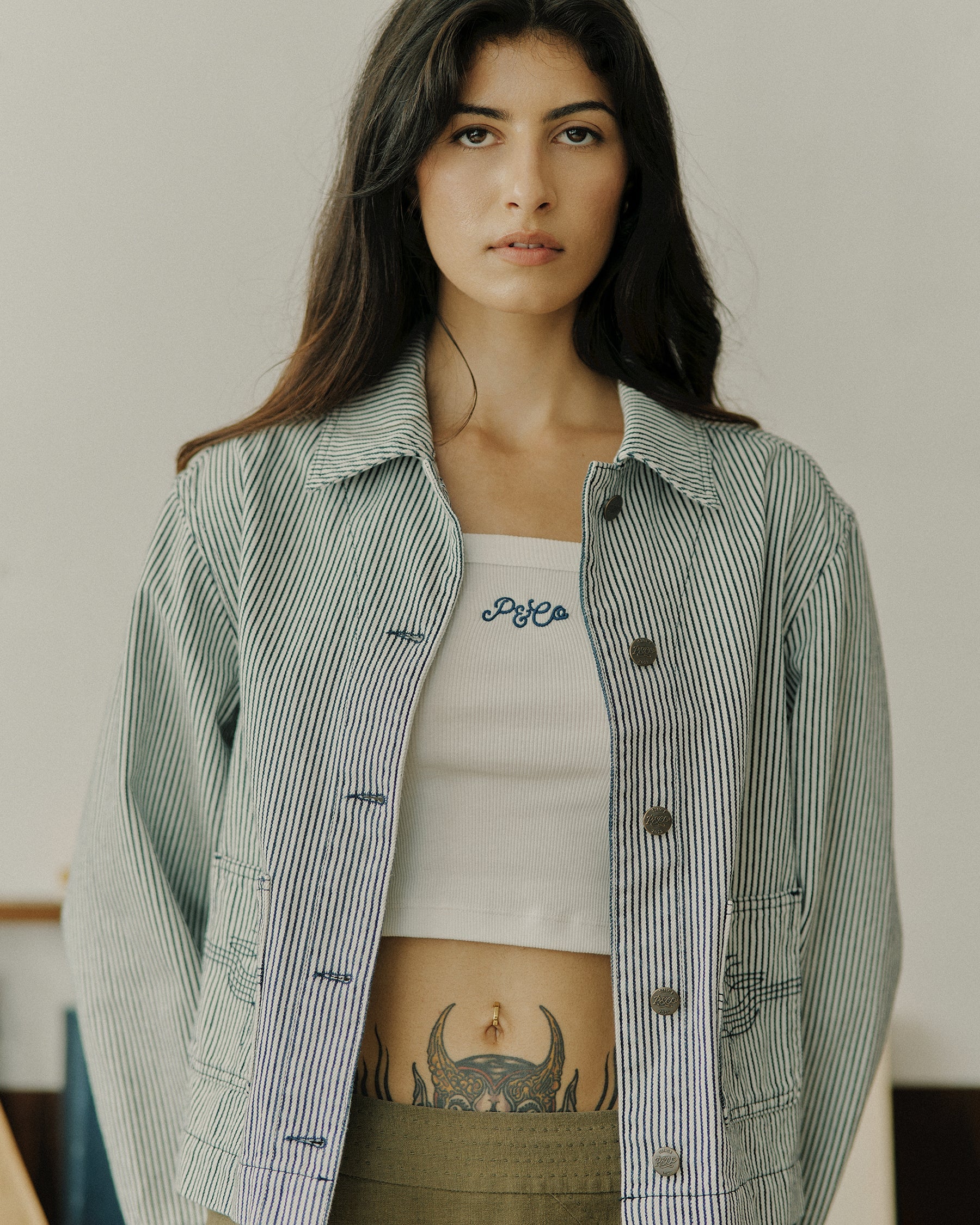 Frankie Chore Jacket - White Hickory