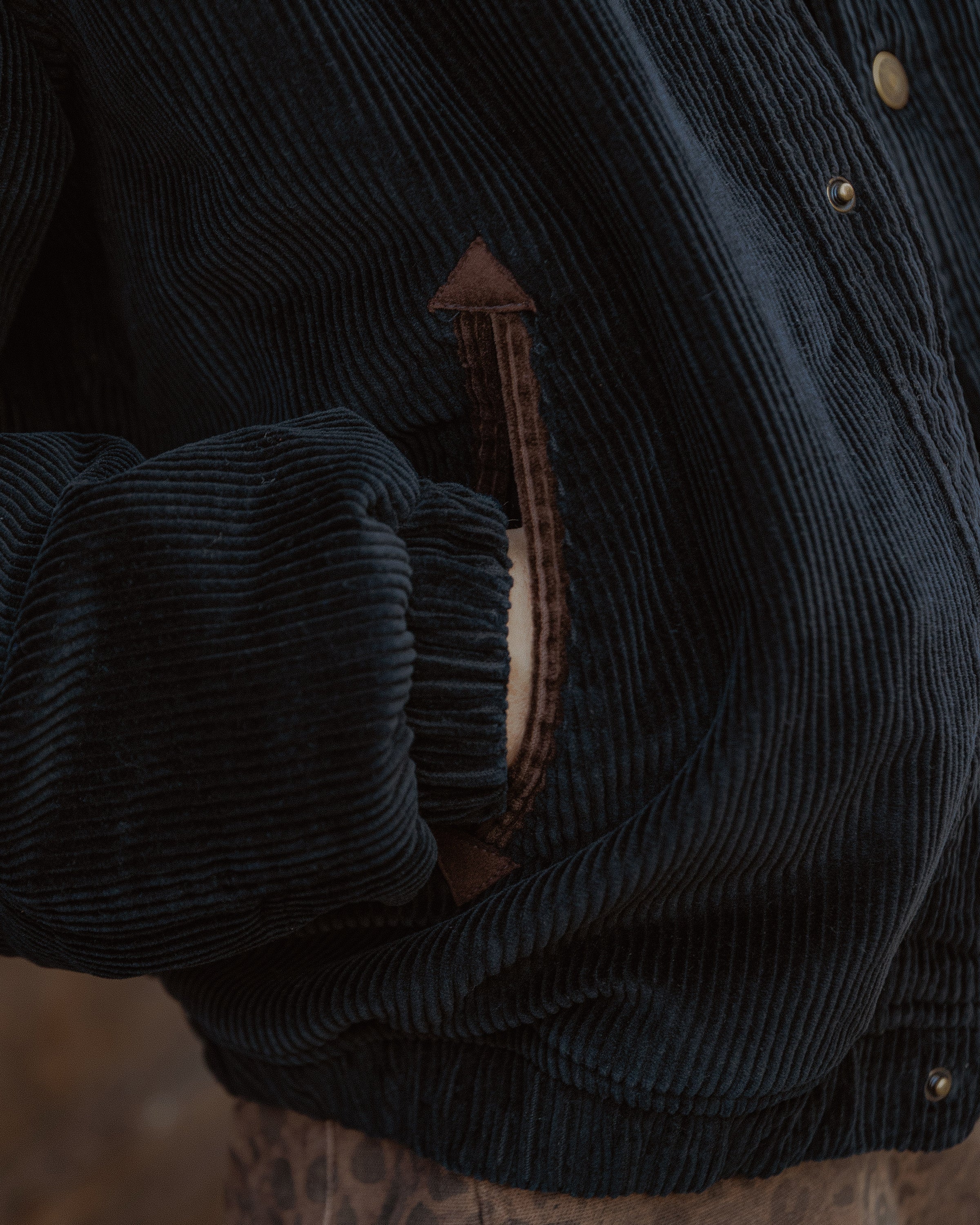 Harper Cord Bomber Jacket - Washed Black