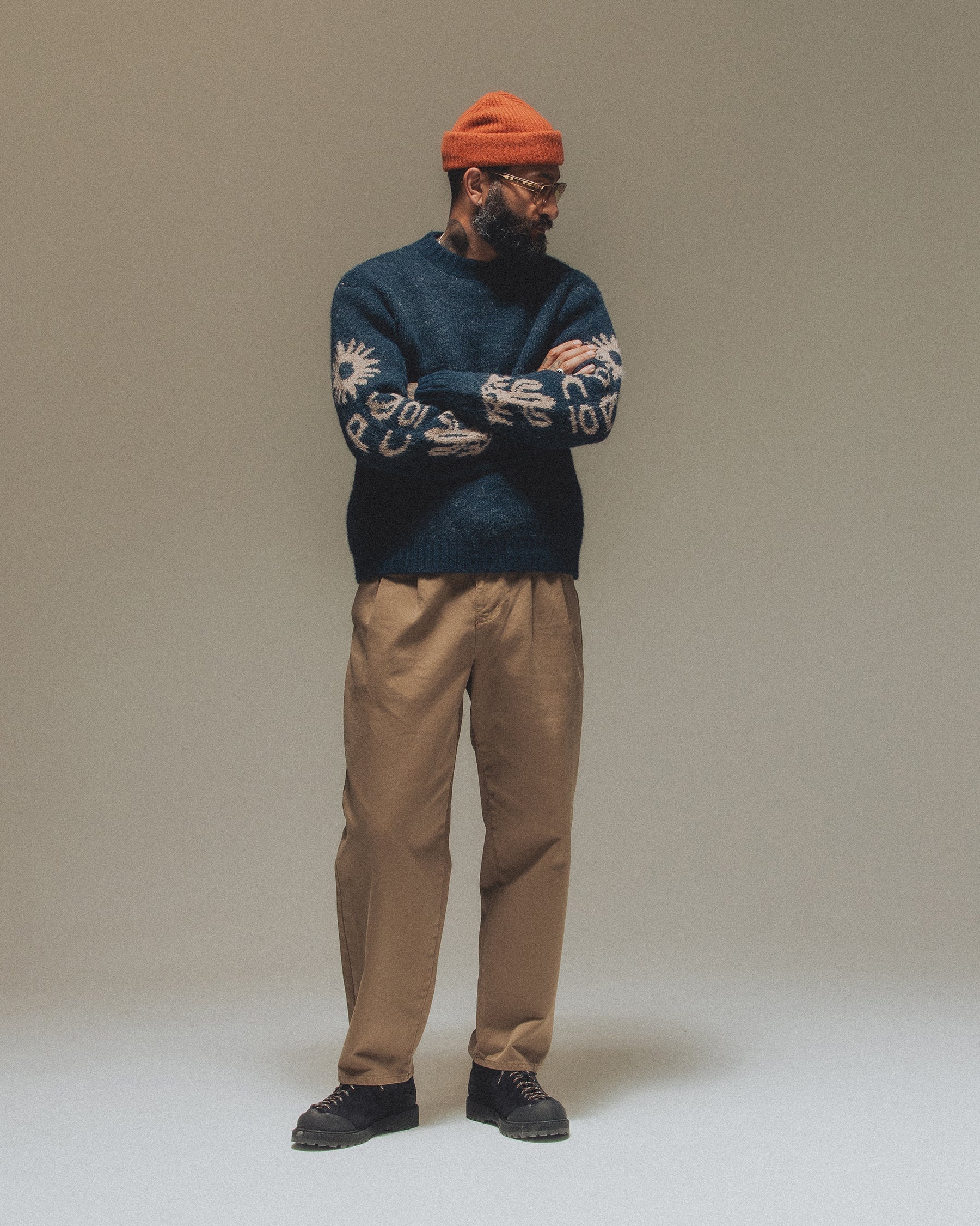 Desert Rise Intarsia Knit - Navy