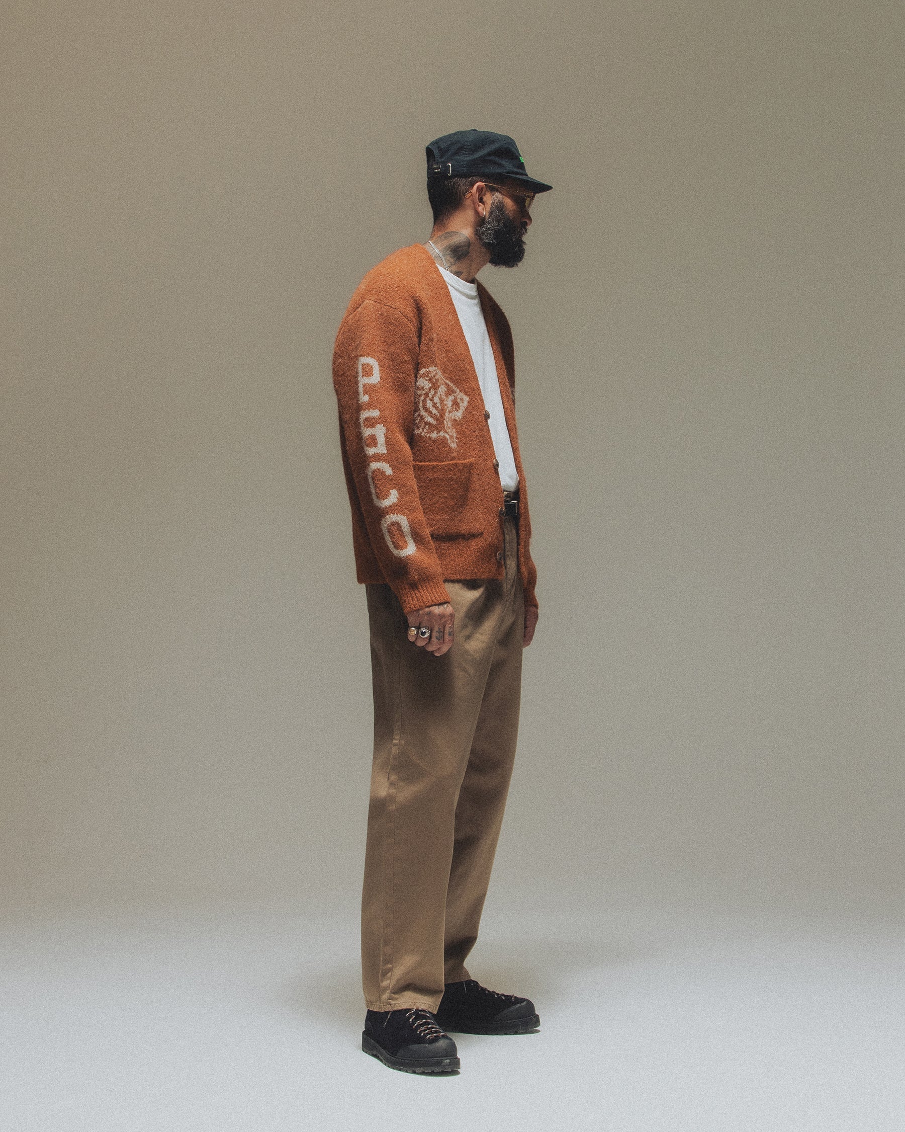 Archie Brushed Cardigan - Burnt Orange
