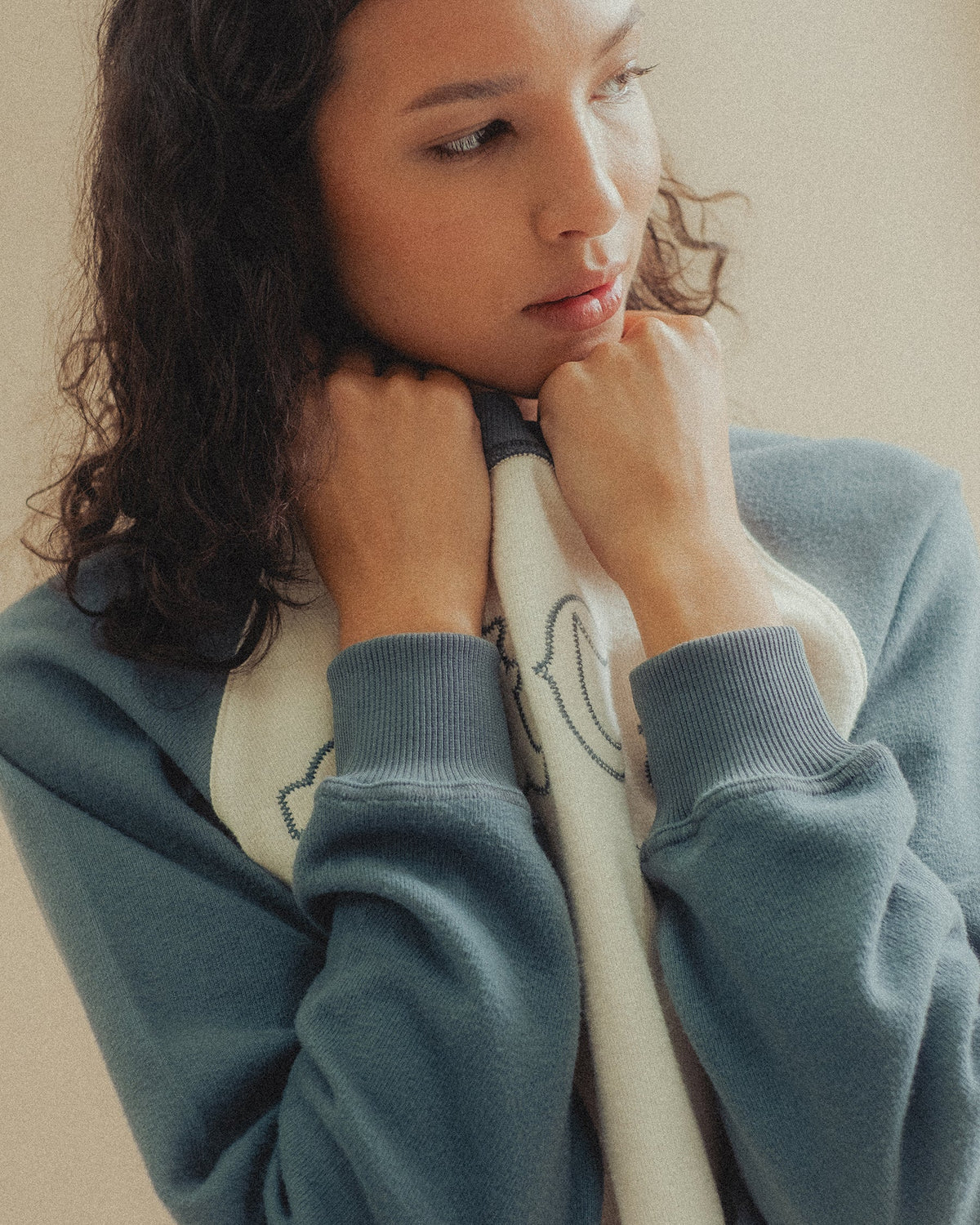 P&Co Raglan Longsleeve - Ecru & Steel