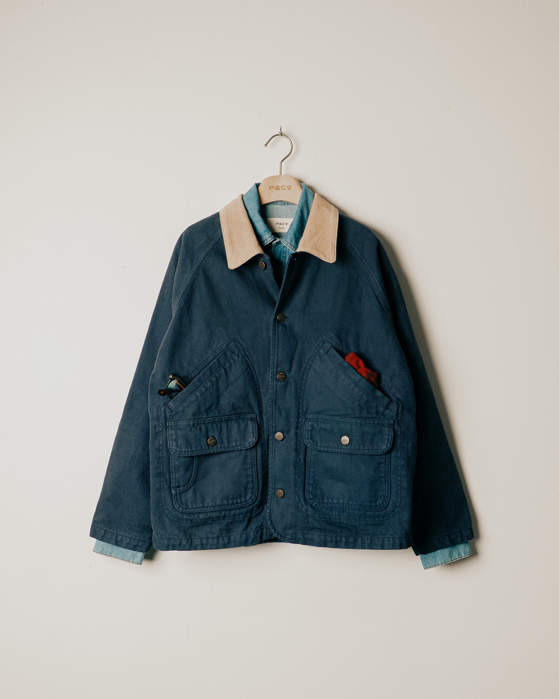 Marine Quarter Canvas Jacket - Navy