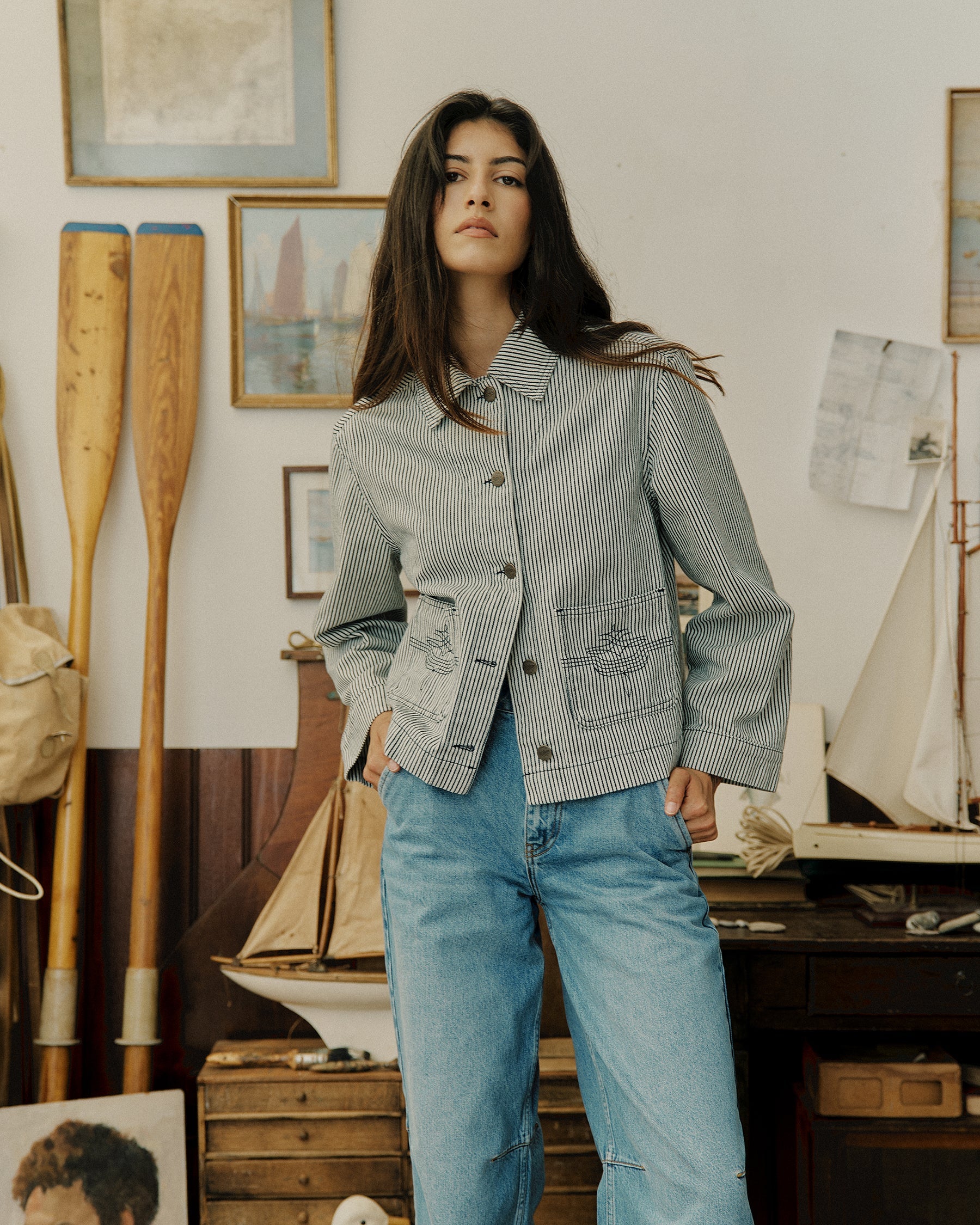 Frankie Chore Jacket - White Hickory