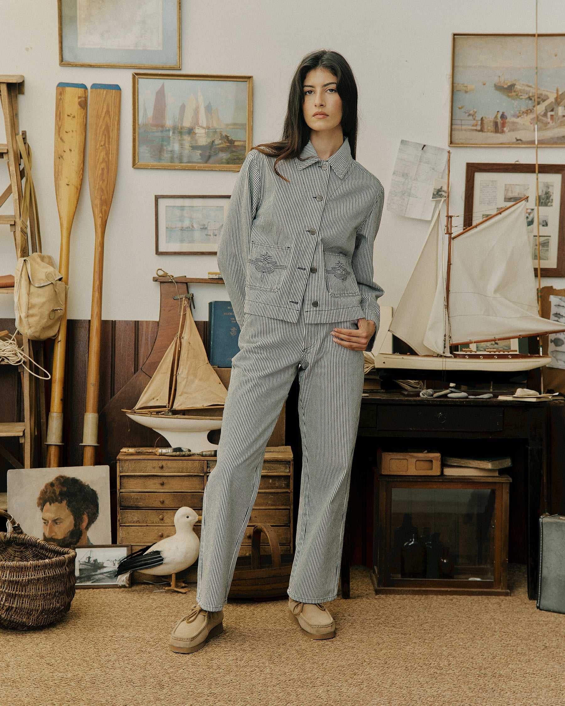 Nomad Pant - White Hickory Stripe