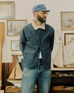 Marine Quarter Canvas Jacket - Navy