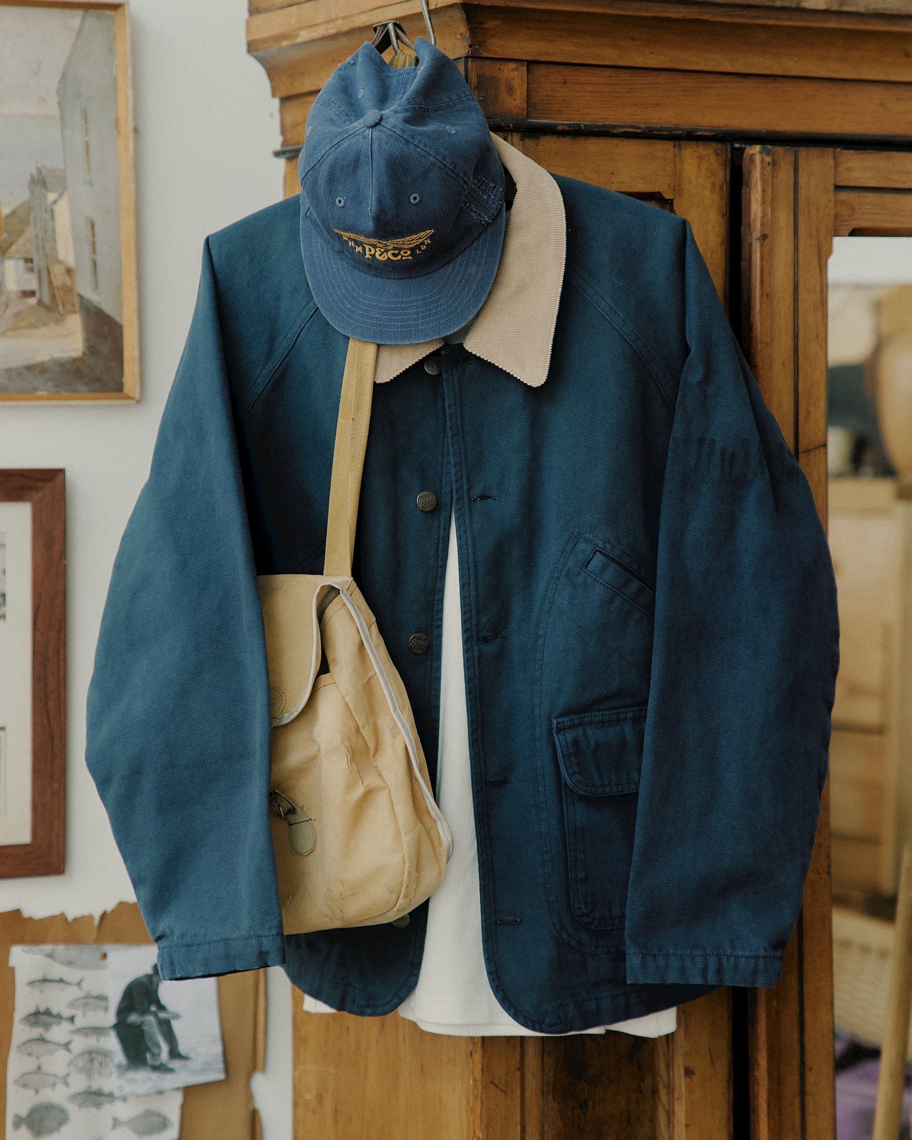 Marine Quarter Canvas Jacket - Navy