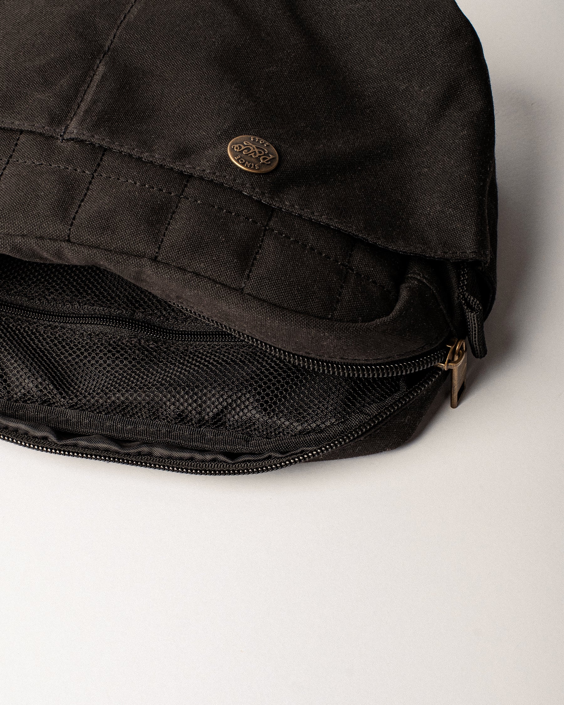 Waxed Canvas Crossbody Bag - Black