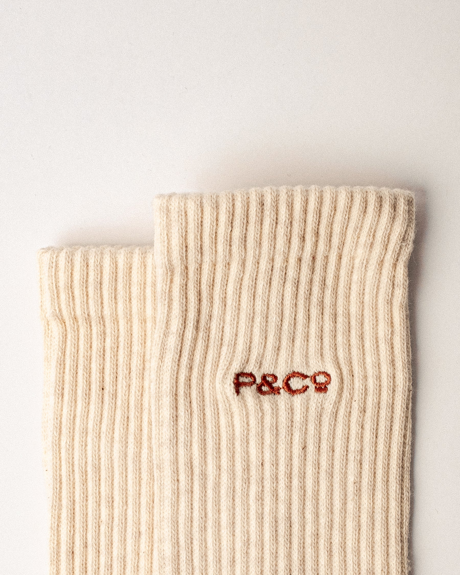 P&Co Essential Socks - Ecru & Burnt Orange