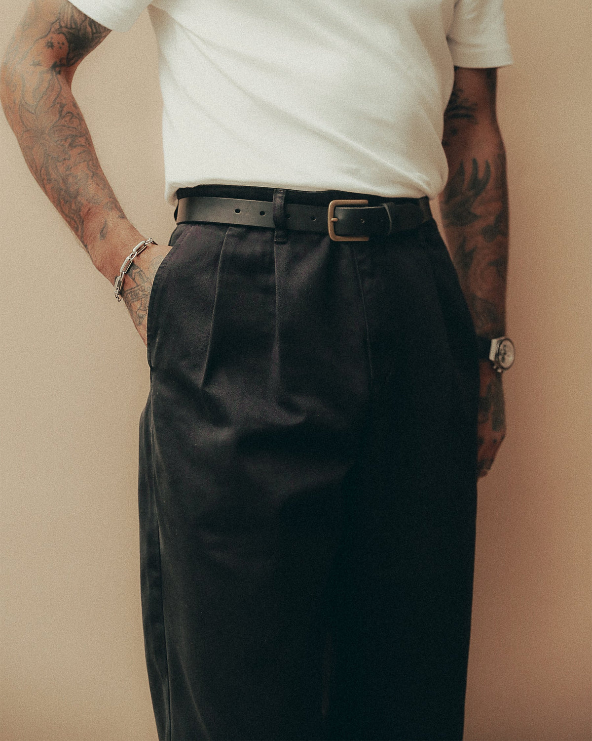 Union Pleated Pant - Black