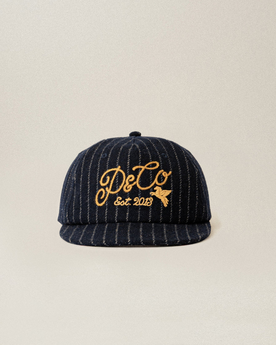 Flyers Wool 5 Panel Cap - Navy Pinstripe