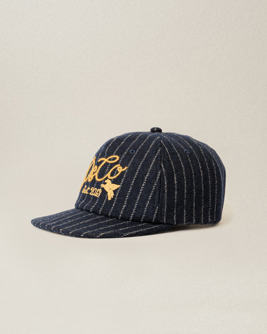 Flyers Wool 5 Panel Cap - Navy Pinstripe