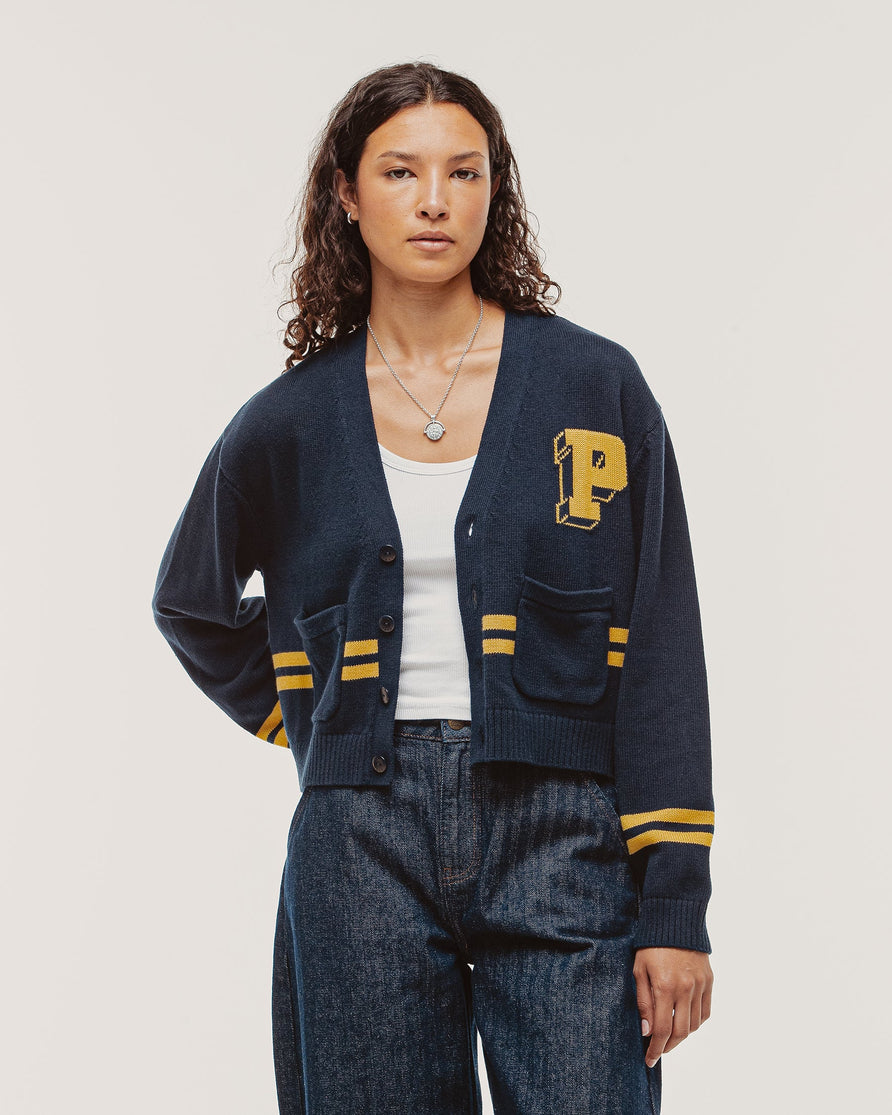 Josie Varsity Cardigan - Navy