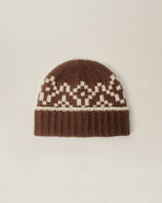 Navajo Chunky Knit Beanie - Brown