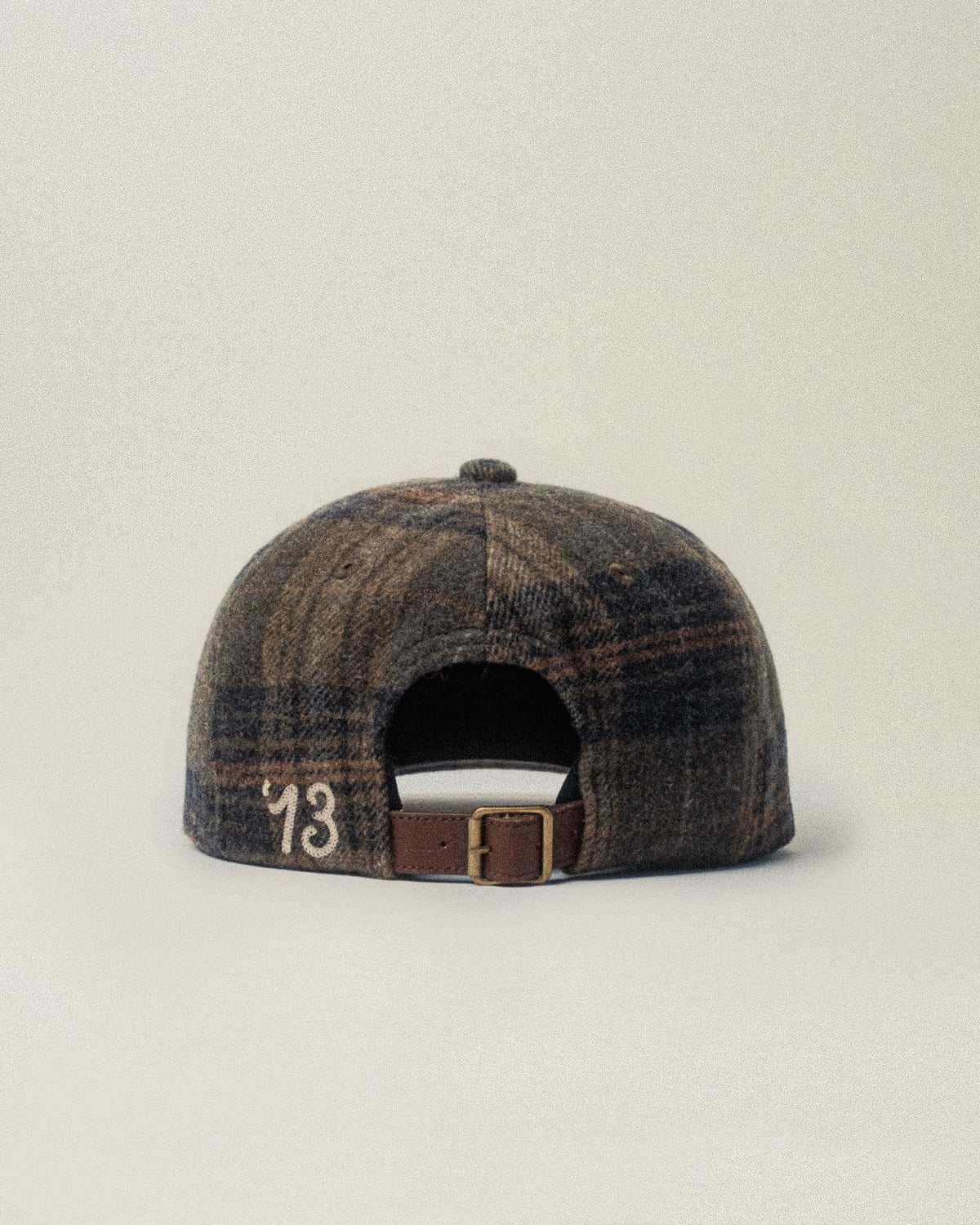 P&Co Classic Cotton Wool 5 Panel Cap - Green Plaid
