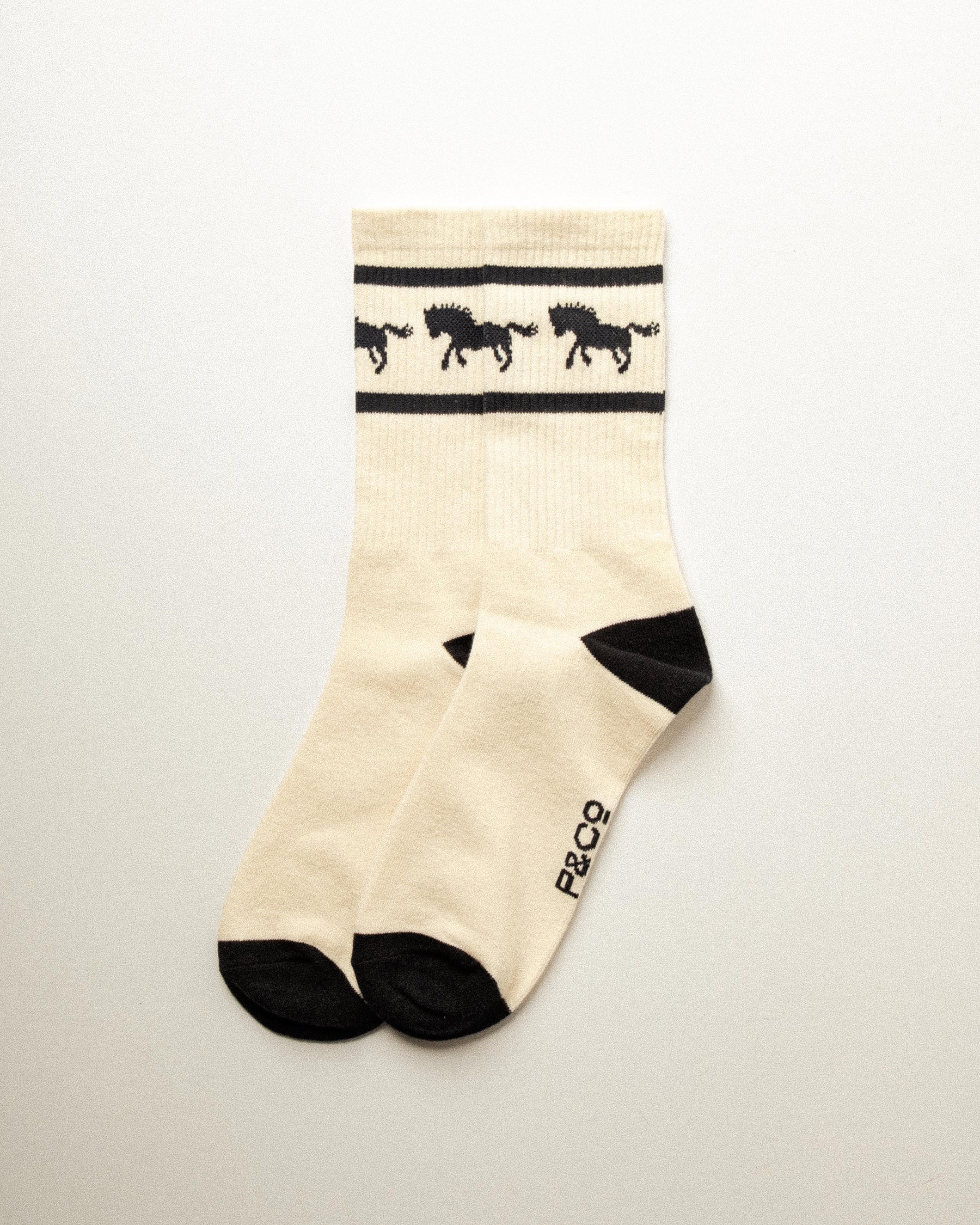 Bronco Socks 2 Pack - Black & Off White