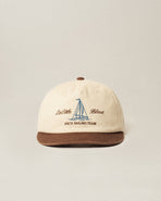 Sailing Team Cotton 5 Panel Cap - Ecru & Brown