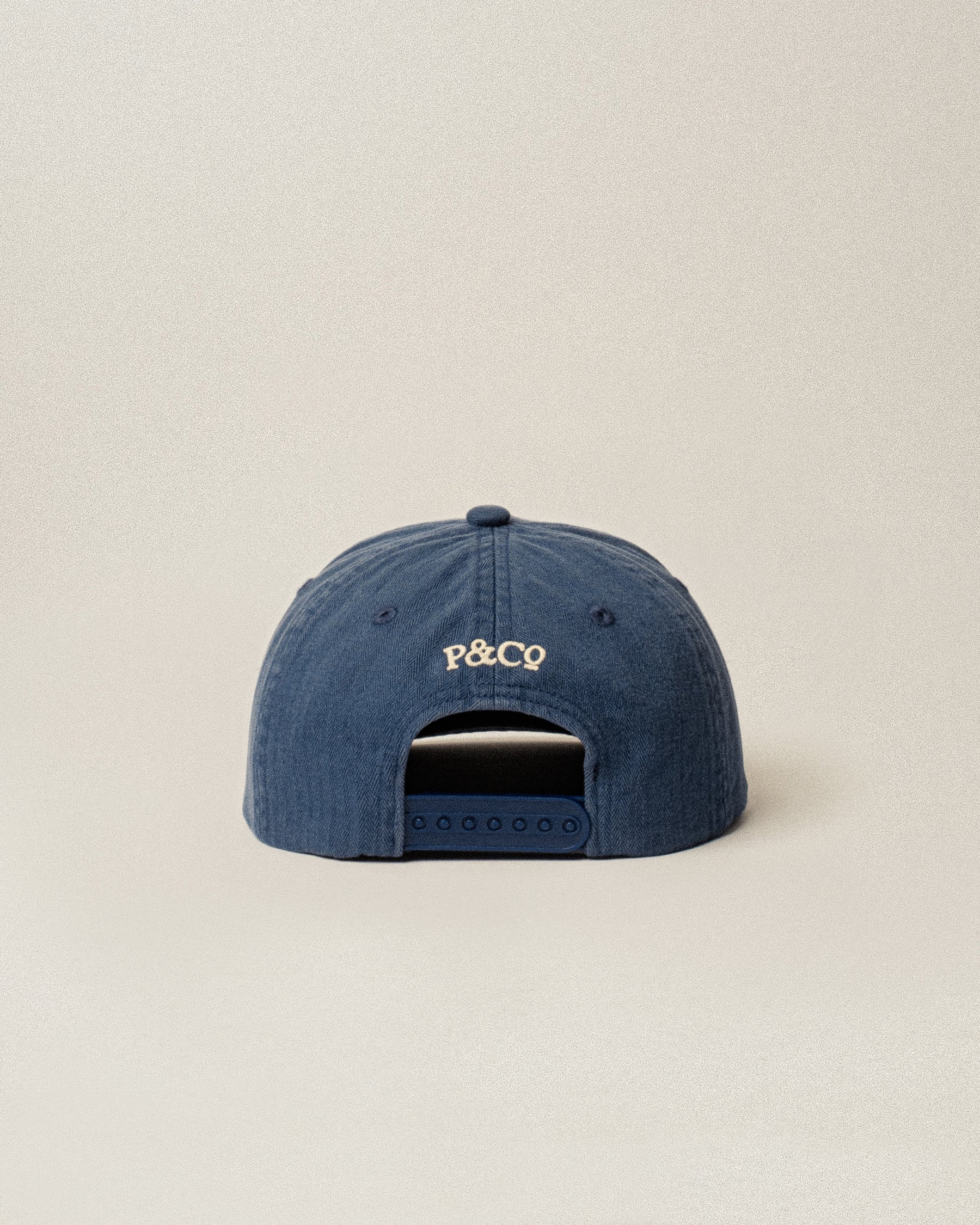 Prize Catch Herringbone Cotton 5 Panel Cap - Navy