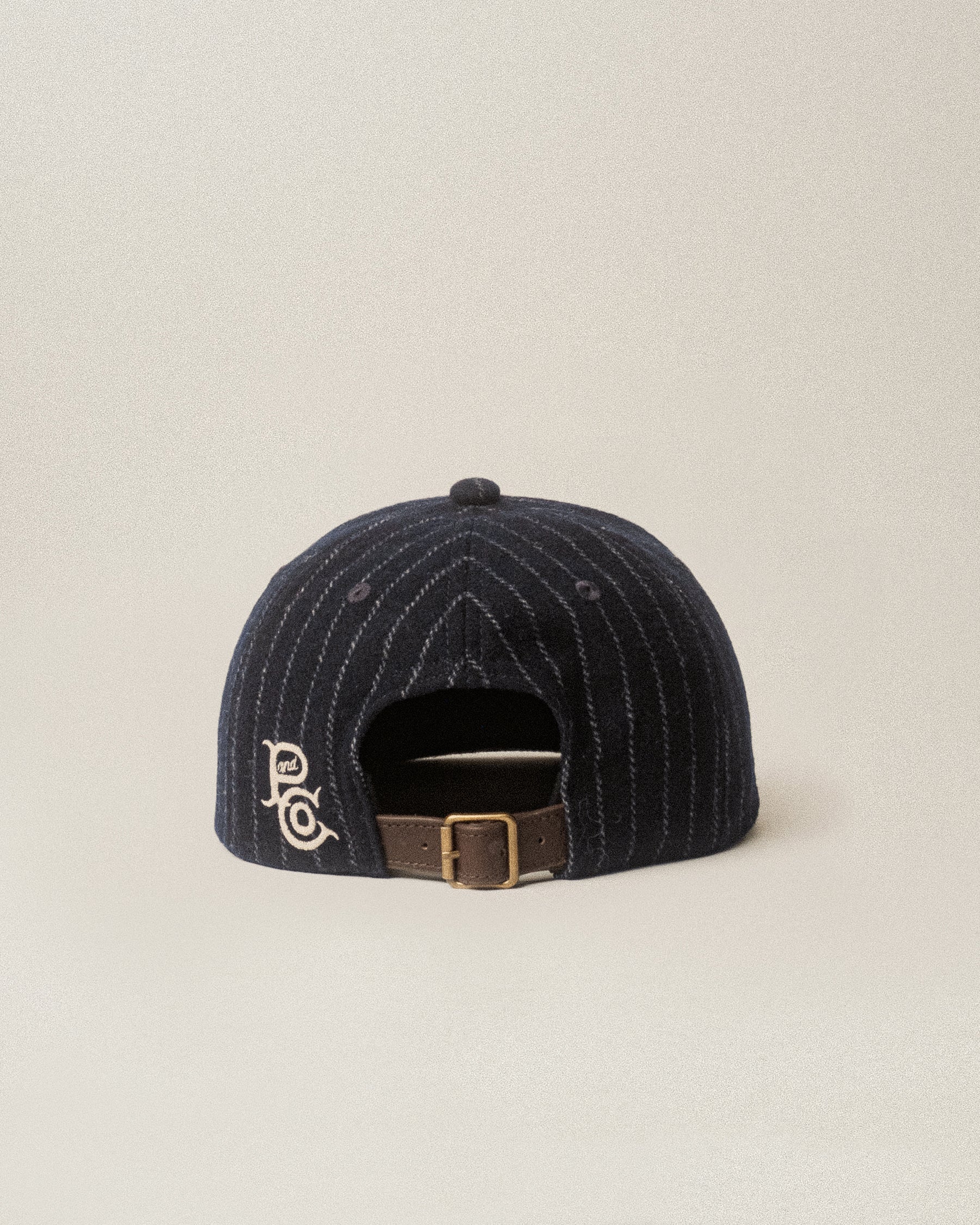 Drifters Wool 5 Panel Cap - Navy Pinstripe