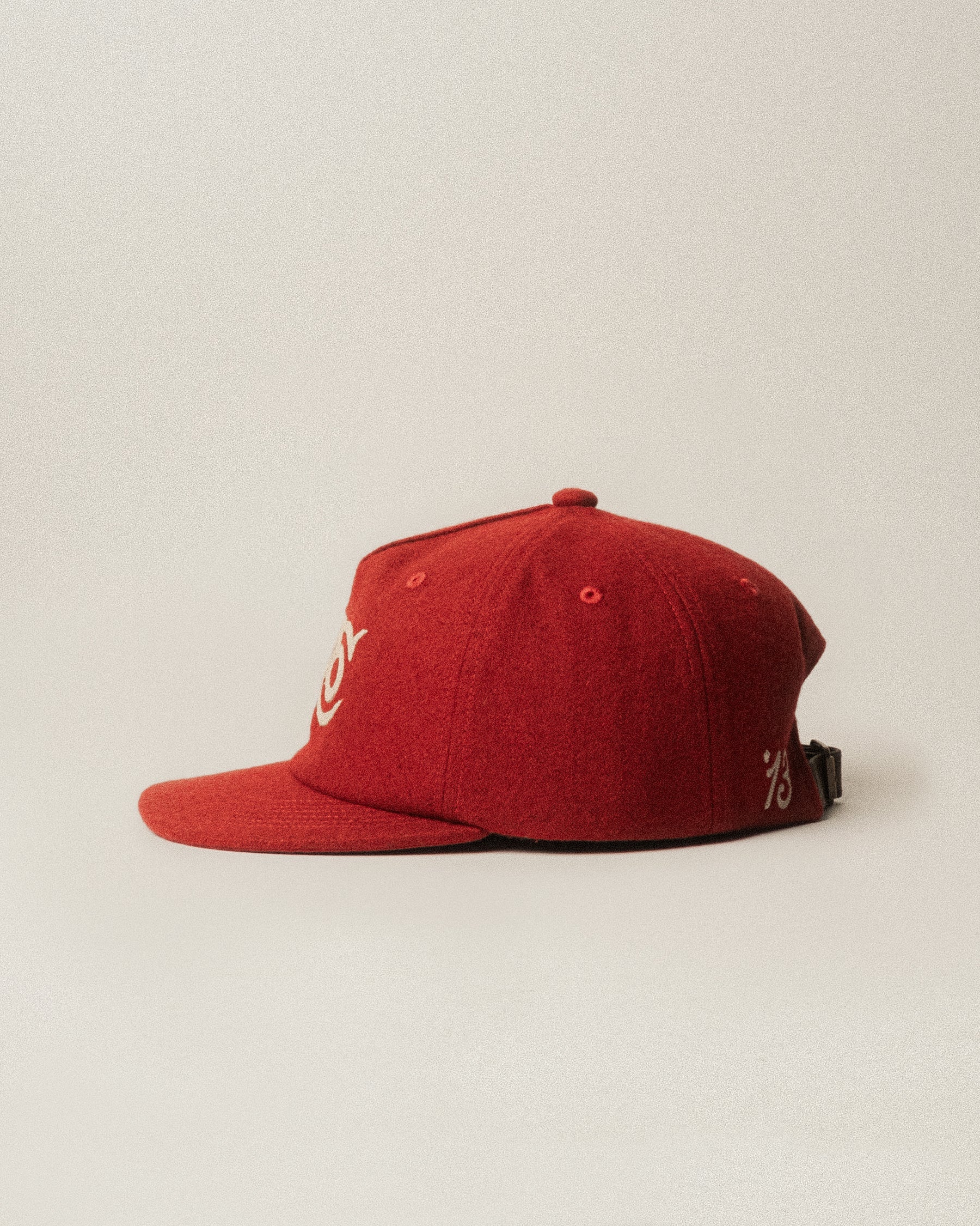 P&Co Classic Wool 5 Panel Cap - Red