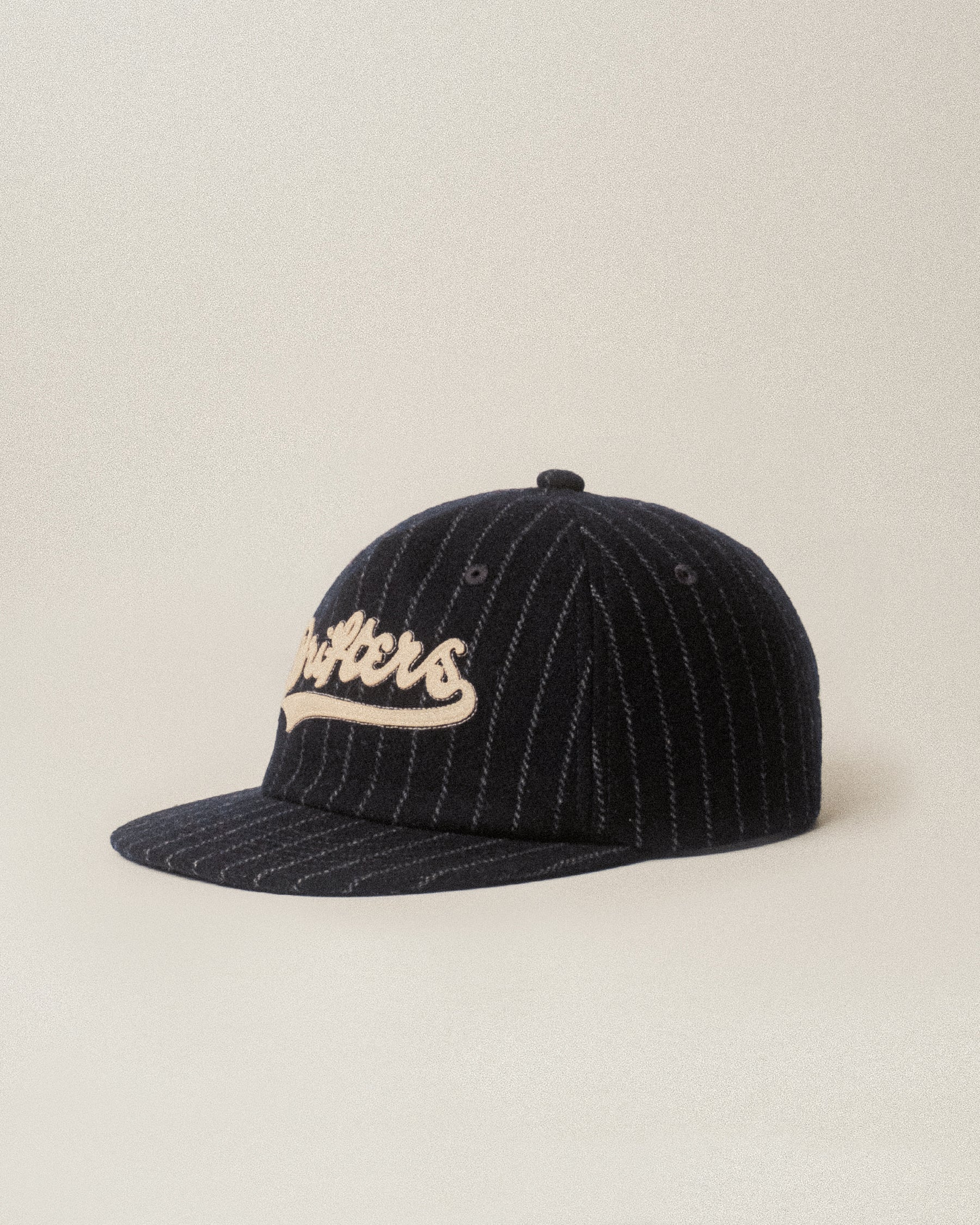 Drifters Wool 5 Panel Cap - Navy Pinstripe