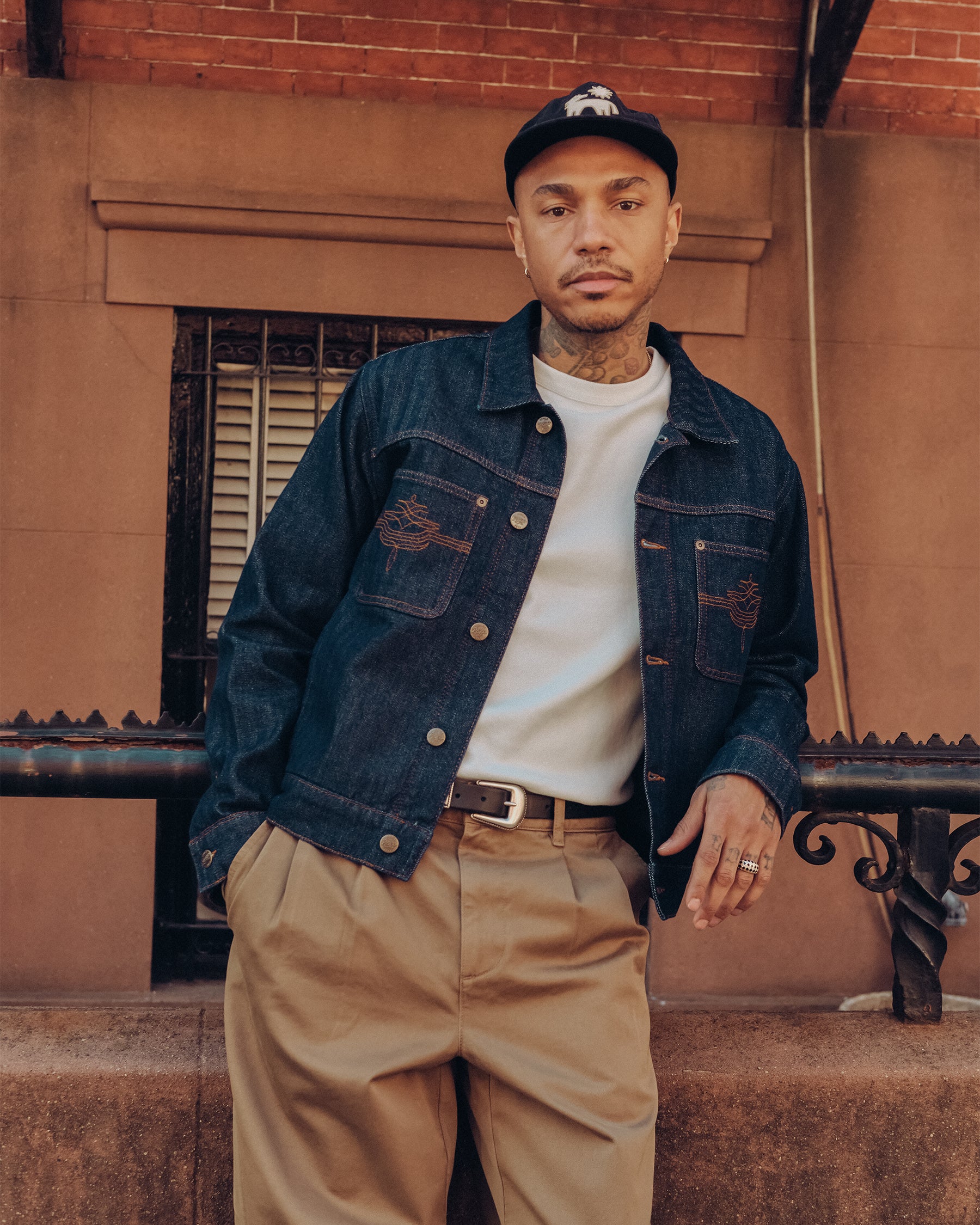 Draftsman Herringbone Denim Jacket - Washed Indigo
