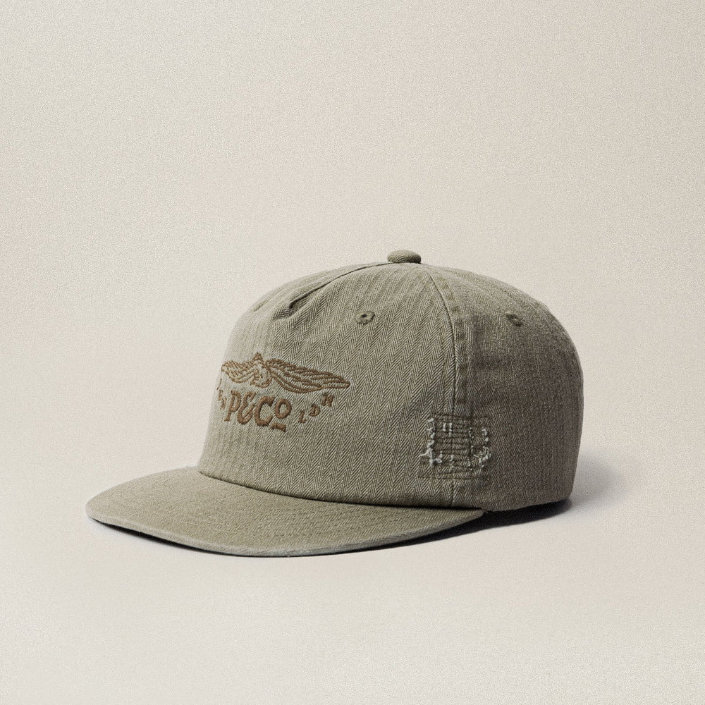 Military Green Founders Short Peak 5 Panel Cap | Hats & Beanies & P&Co ...