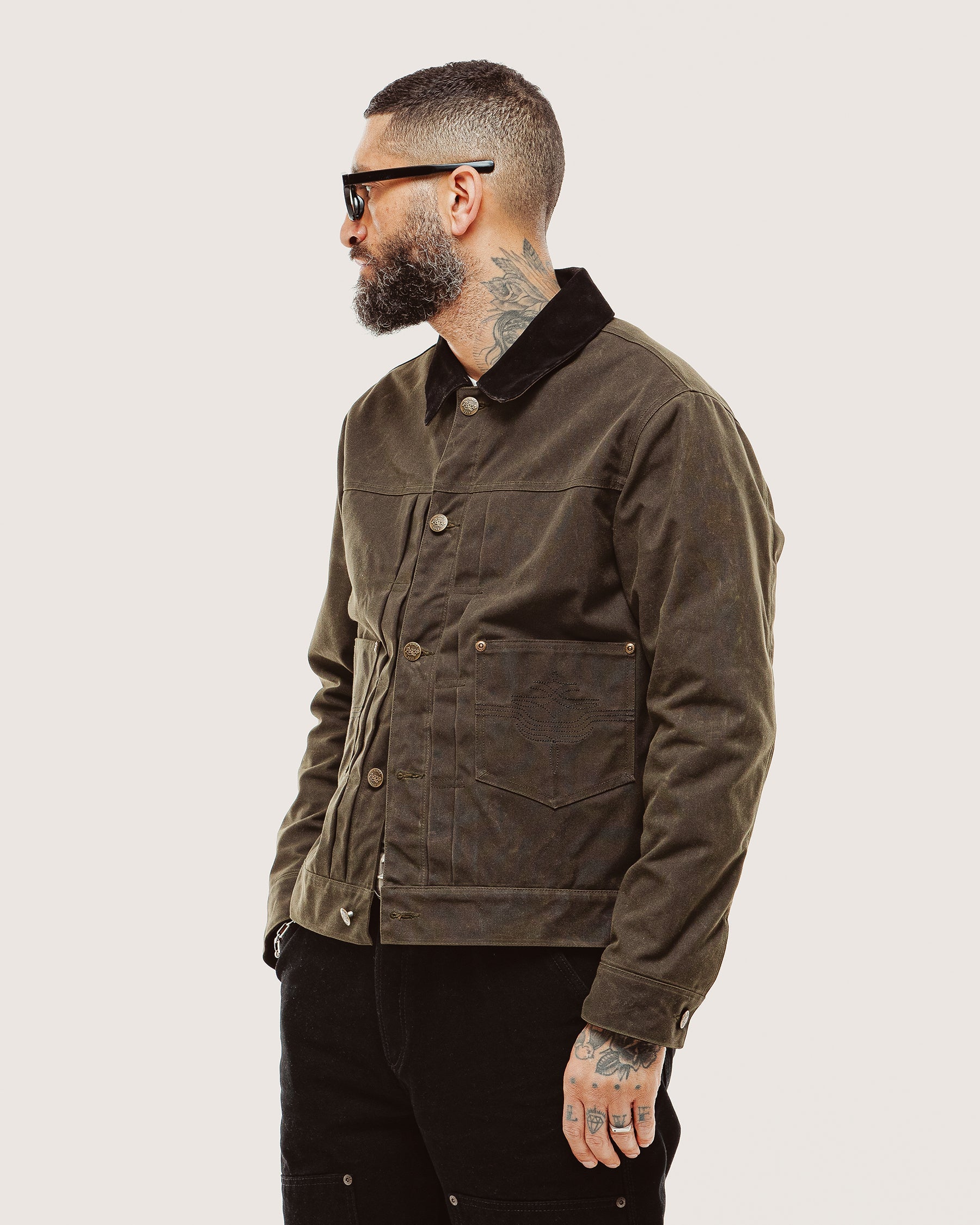 Harlan Waxed Canvas Jacket - Olive