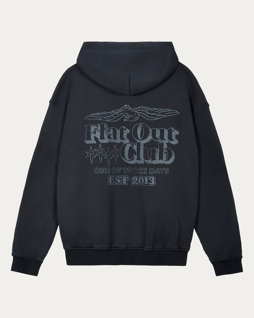 Flat Out Club Hoodie - Washed Black