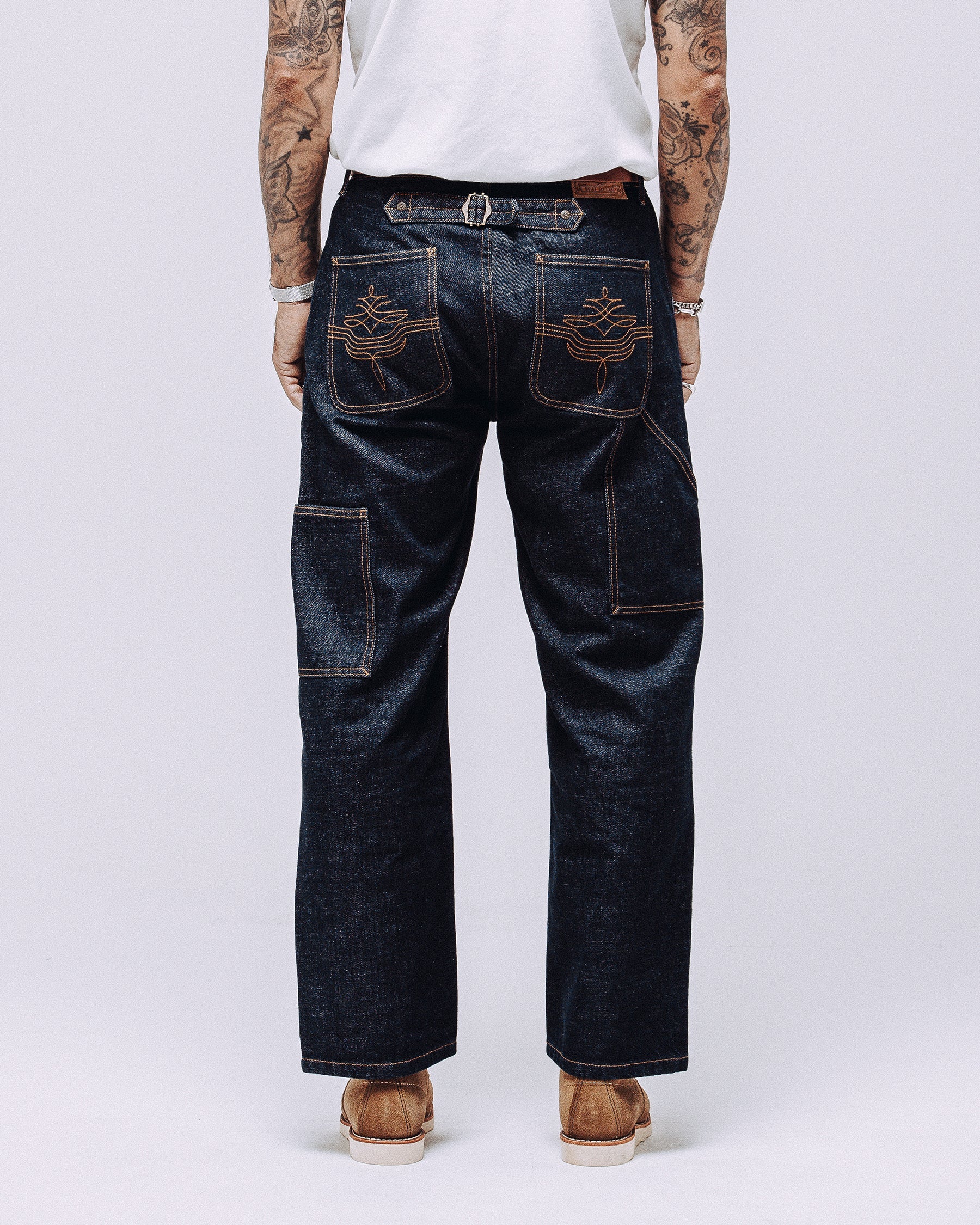 Indigo Raw Denim Carpenter Pants | Men's Bottoms ‐ P&Co - A