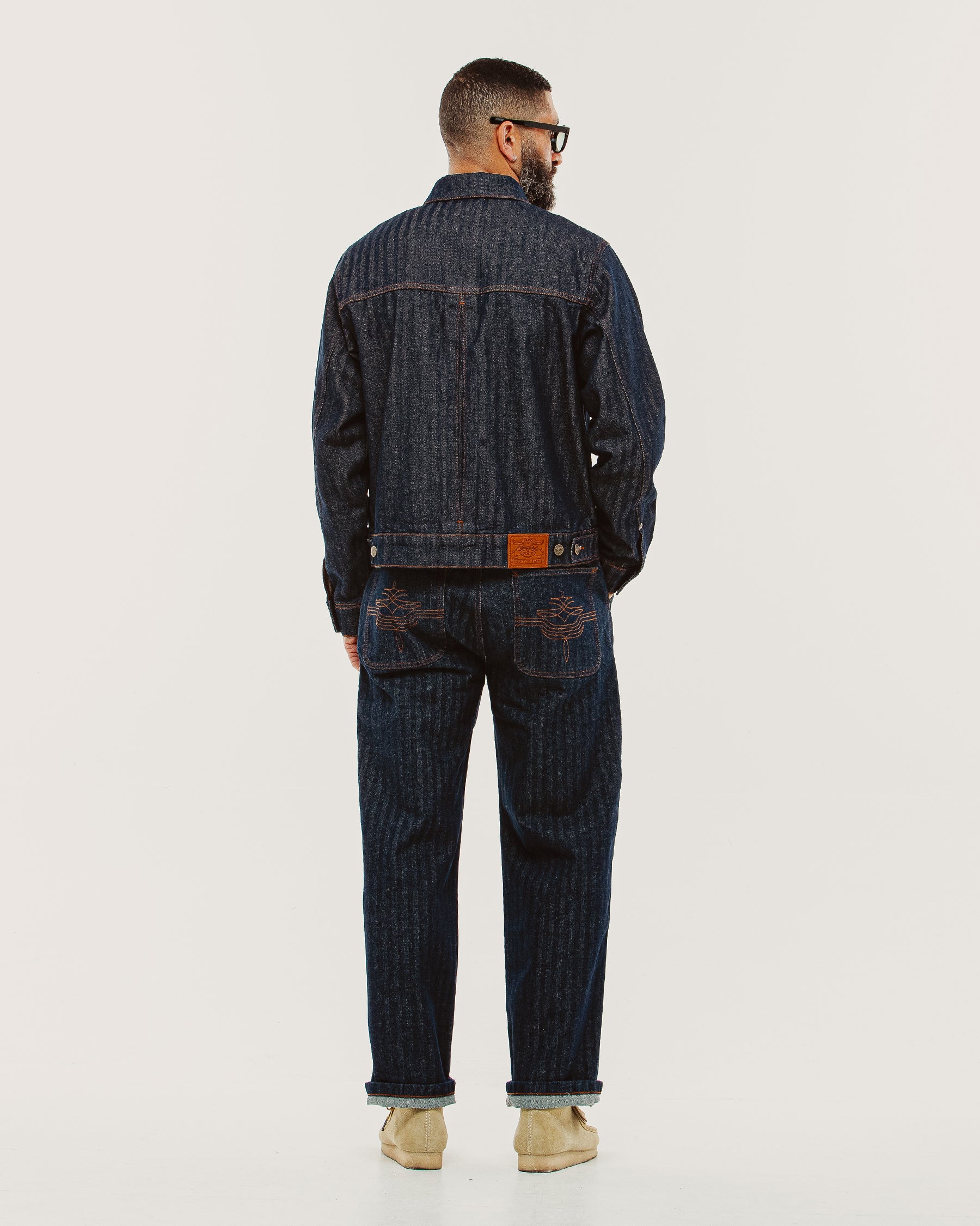 Draftsman Herringbone Denim Jacket - Washed Indigo