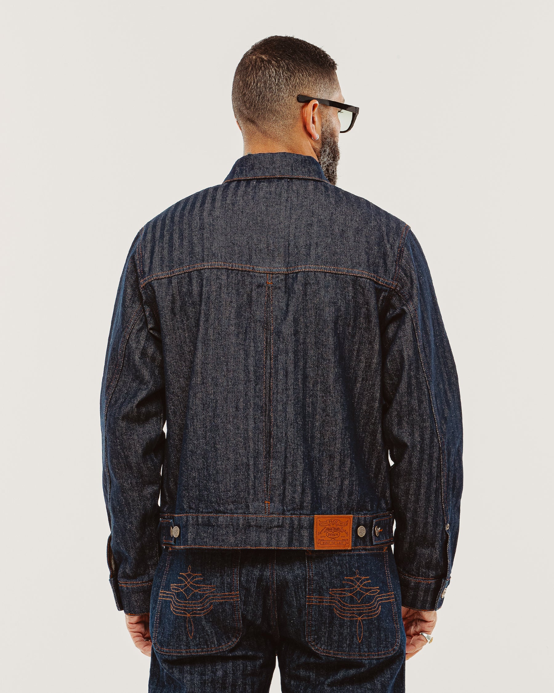 Draftsman Herringbone Denim Jacket - Washed Indigo