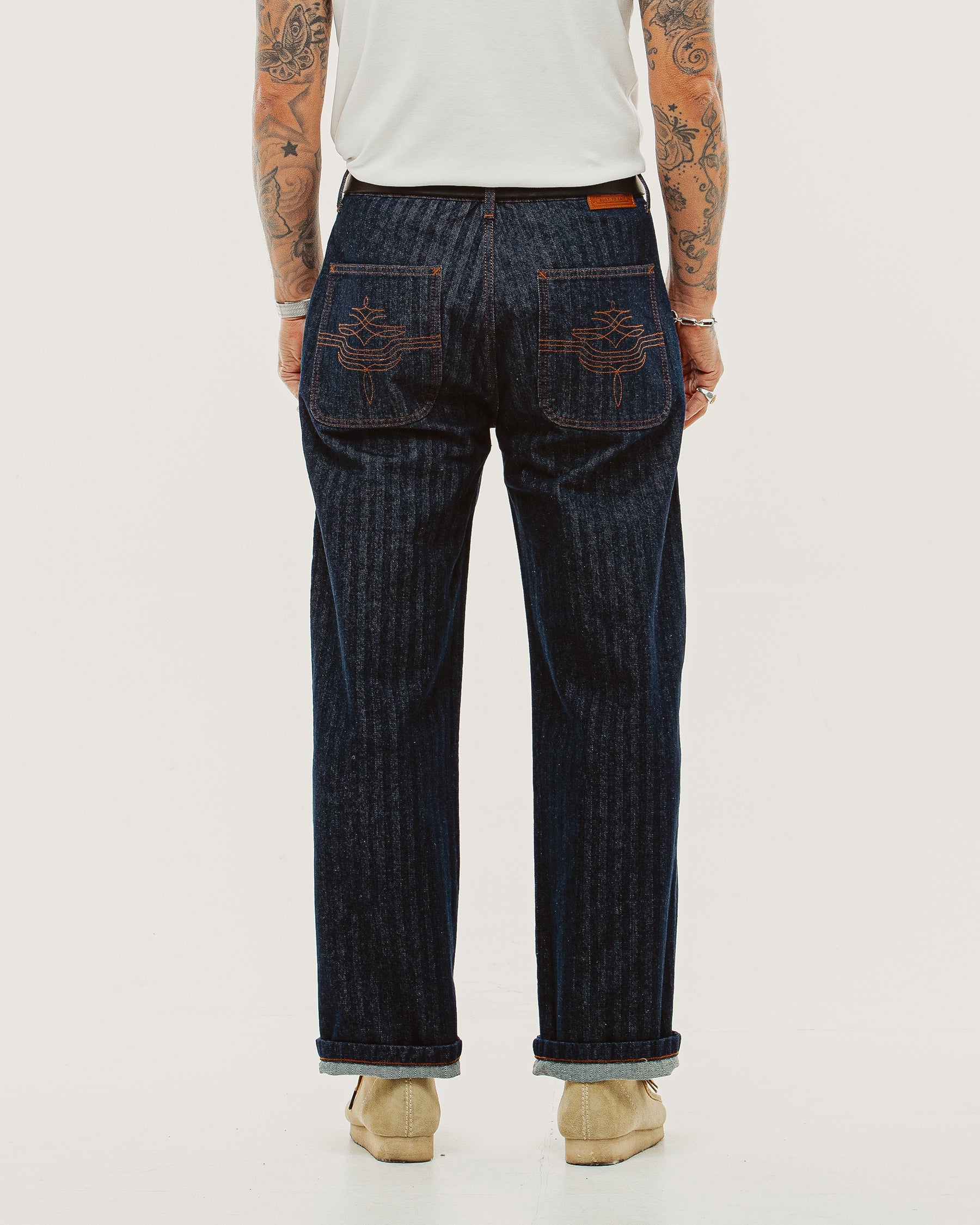 Holloway Herringbone Jeans - Washed Indigo
