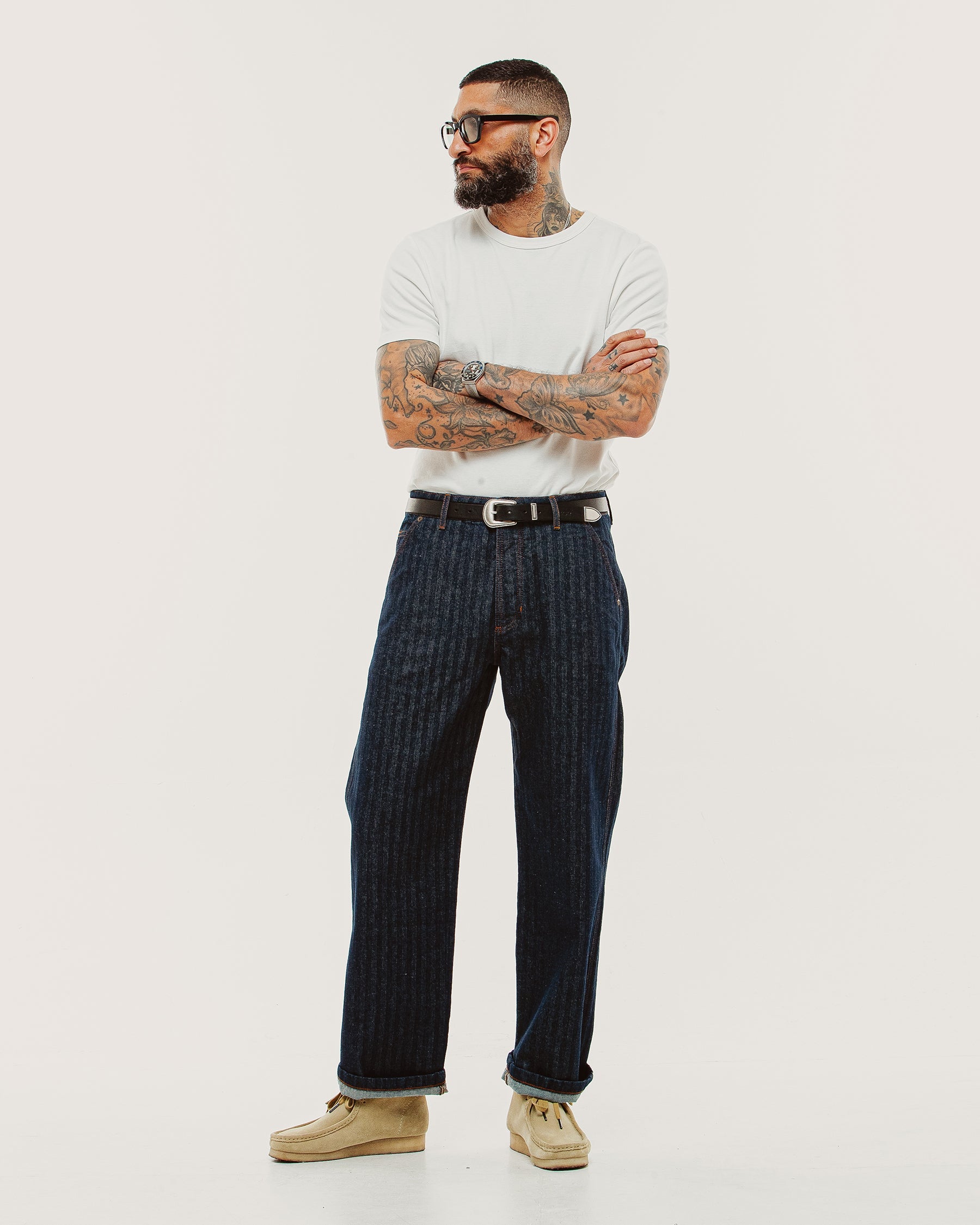 Holloway Herringbone Jeans - Washed Indigo