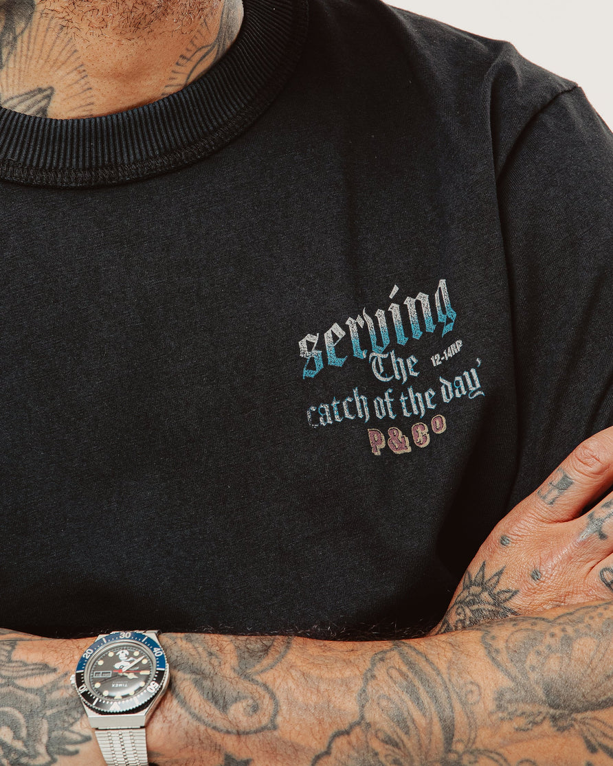 Catch Of The Day Boxy T-Shirt - Heavy Washed Black