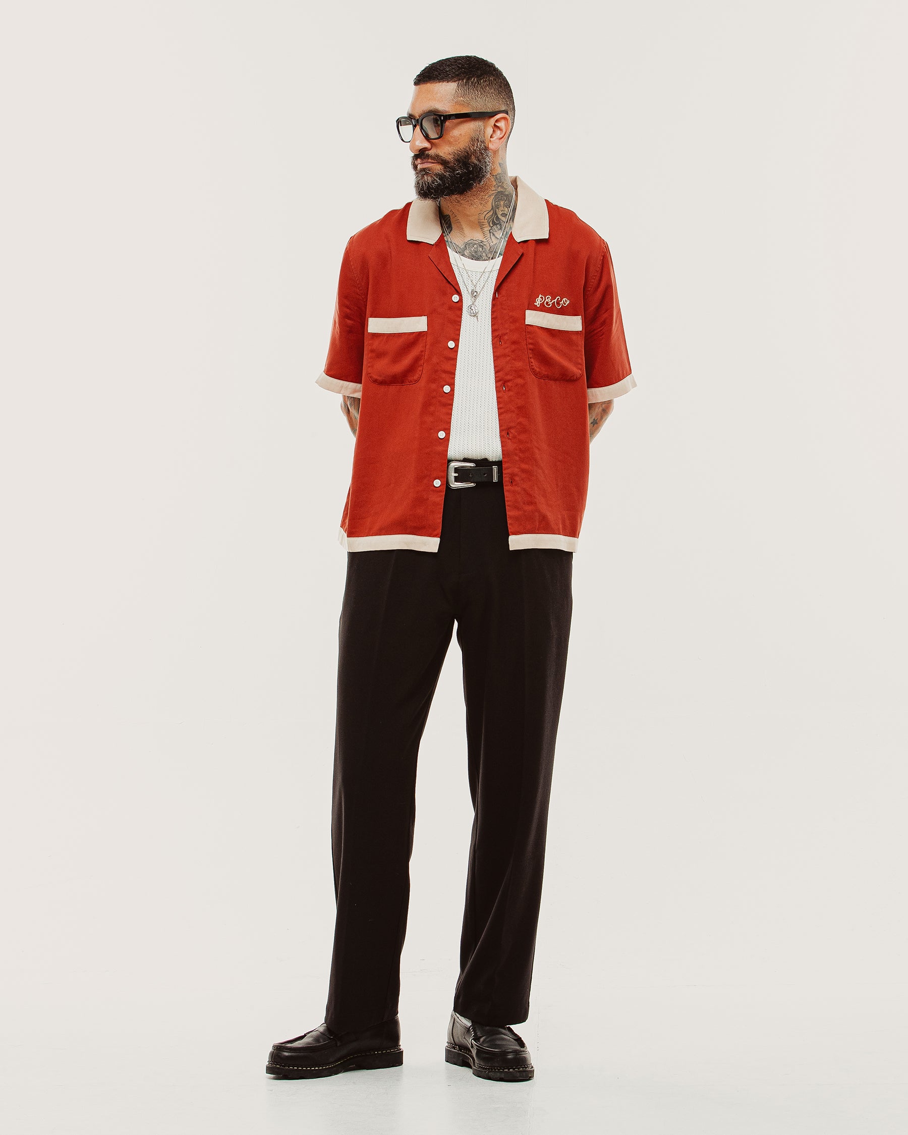 Lane Splitters Bowling Shirt - Vintage Red