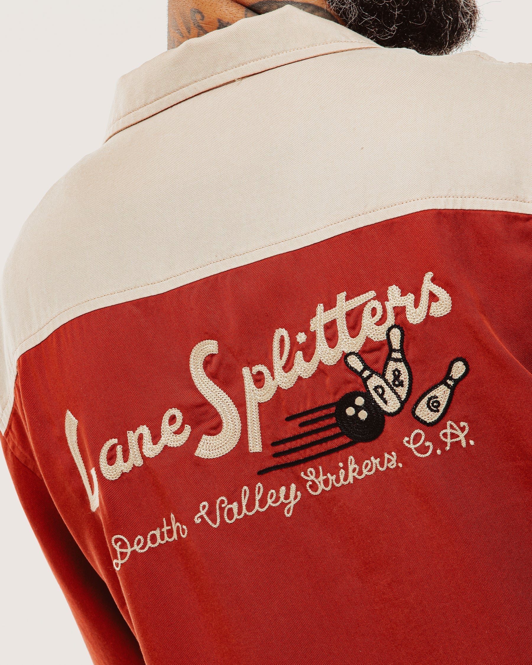 Lane Splitters Bowling Shirt - Vintage Red