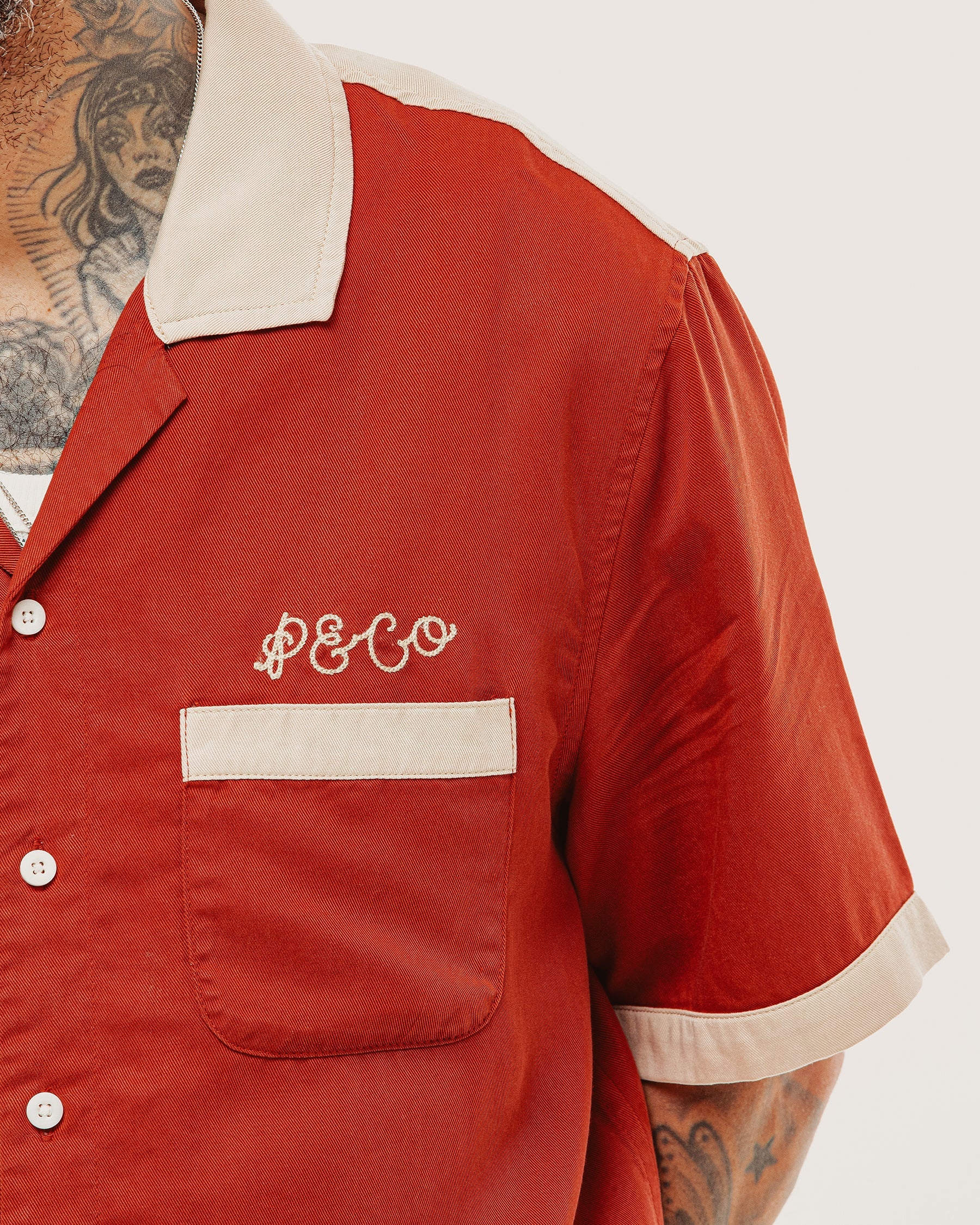 Lane Splitters Bowling Shirt - Vintage Red